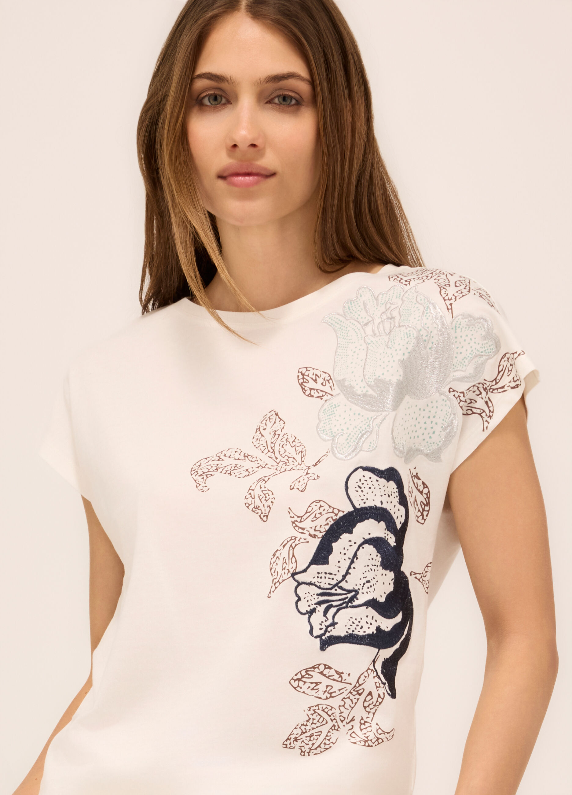 T-shirt in jersey di puro cotone donna_2