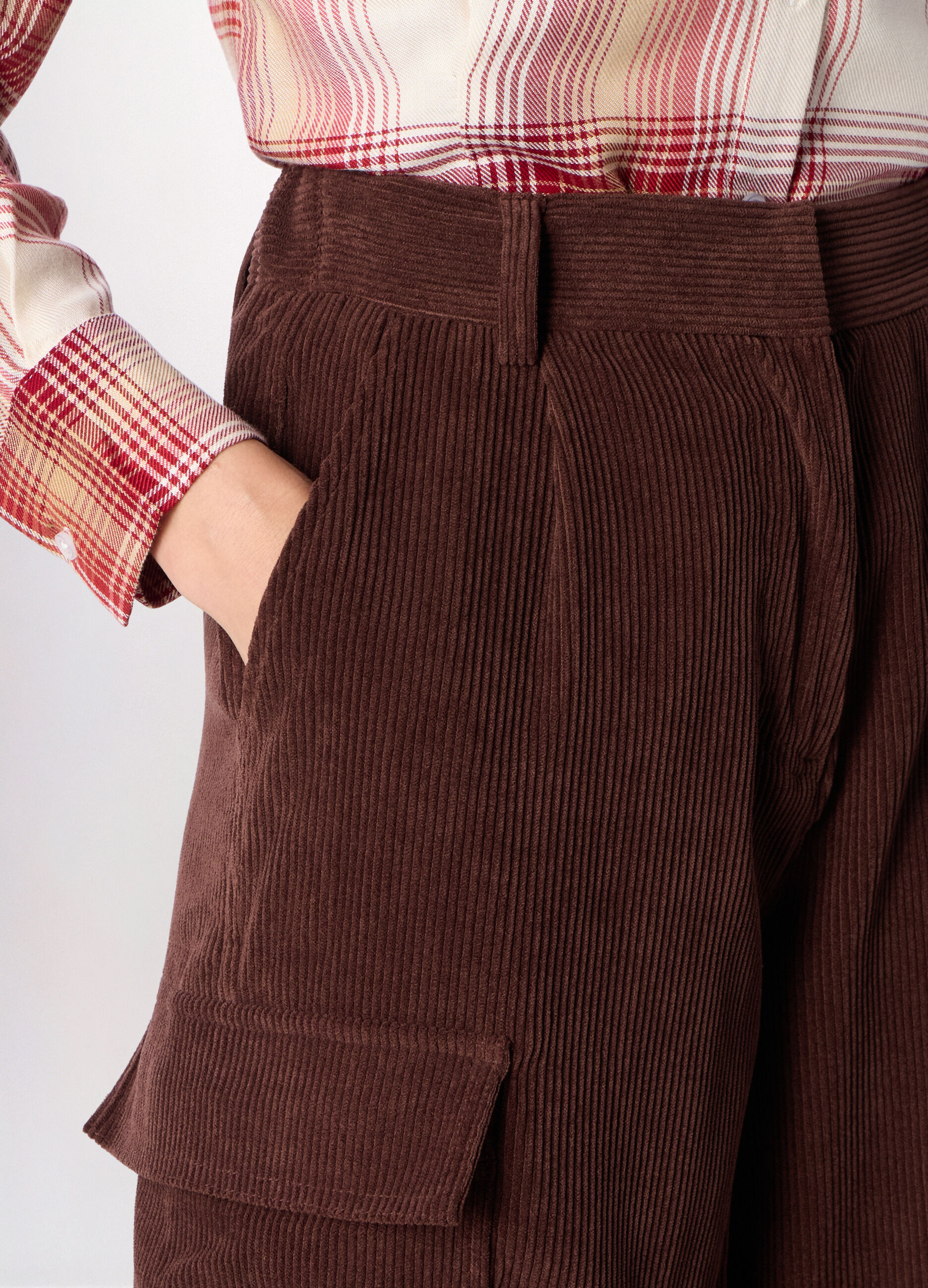 Pantalone palazzo in velluto a coste donna_2