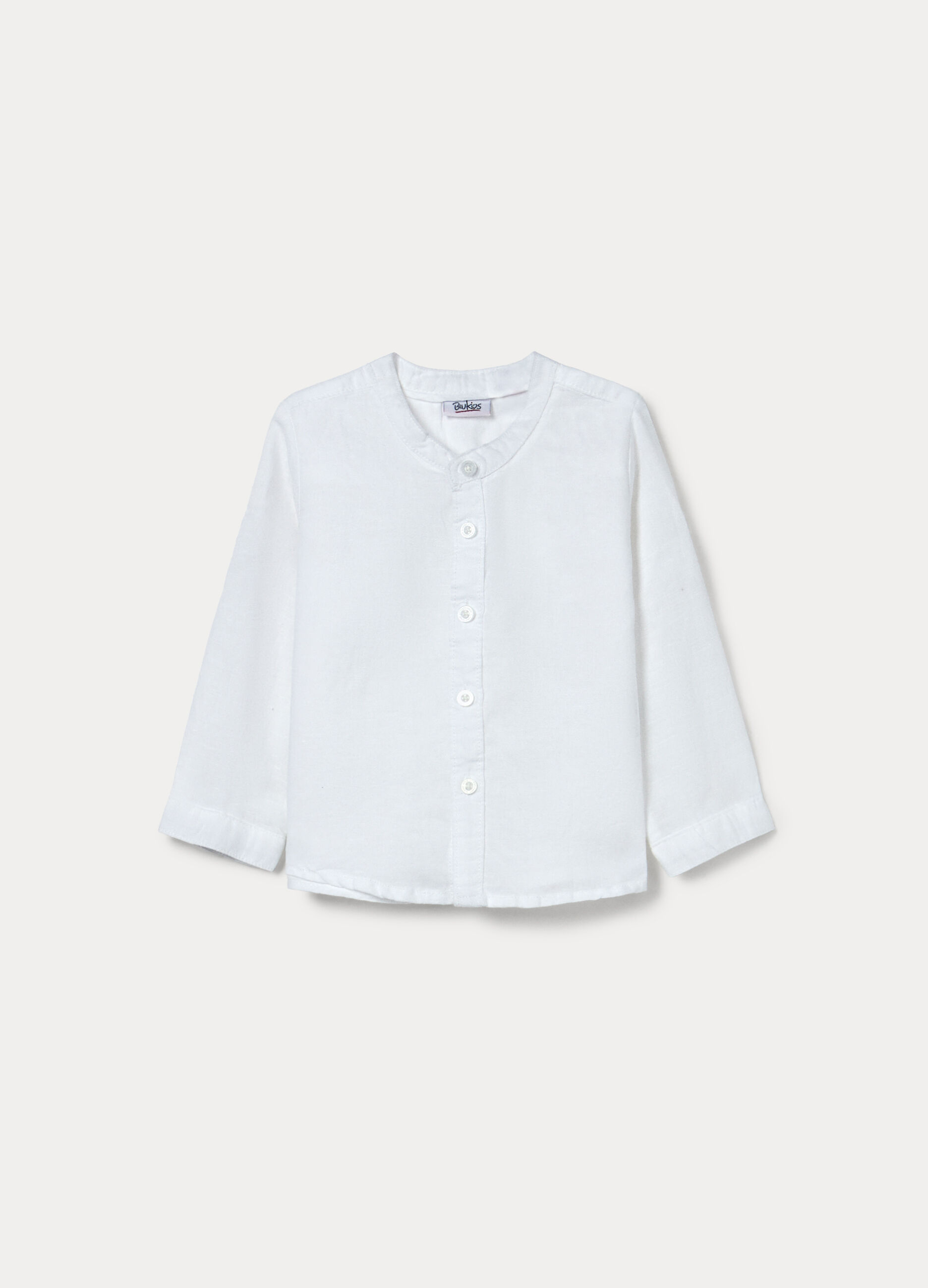 Camicia regular fit misto lino bimbo_0