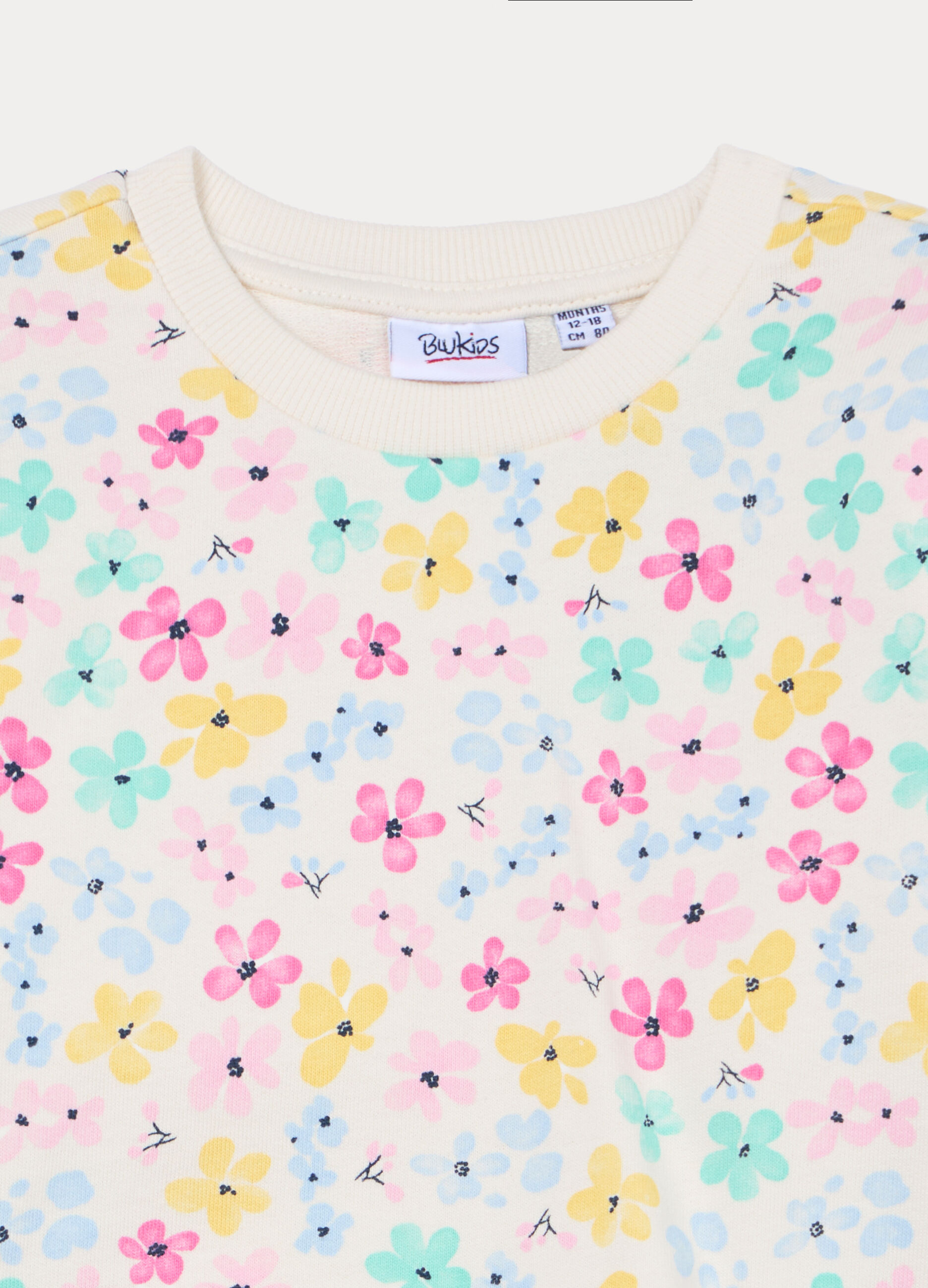 Felpa girocollo in french terry di puro cotone bimba_2