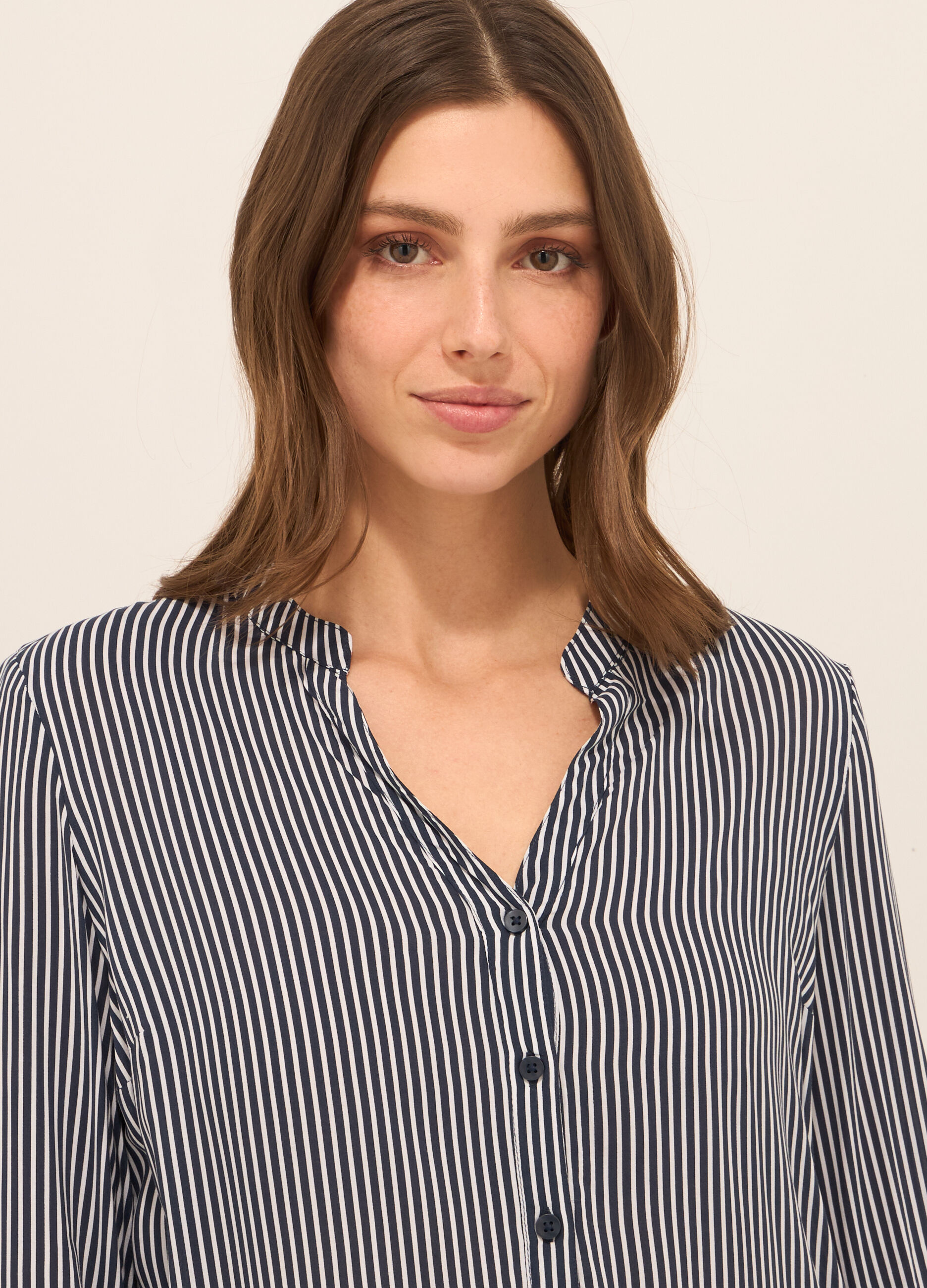 Blusa a righe in pura viscosa donna_2