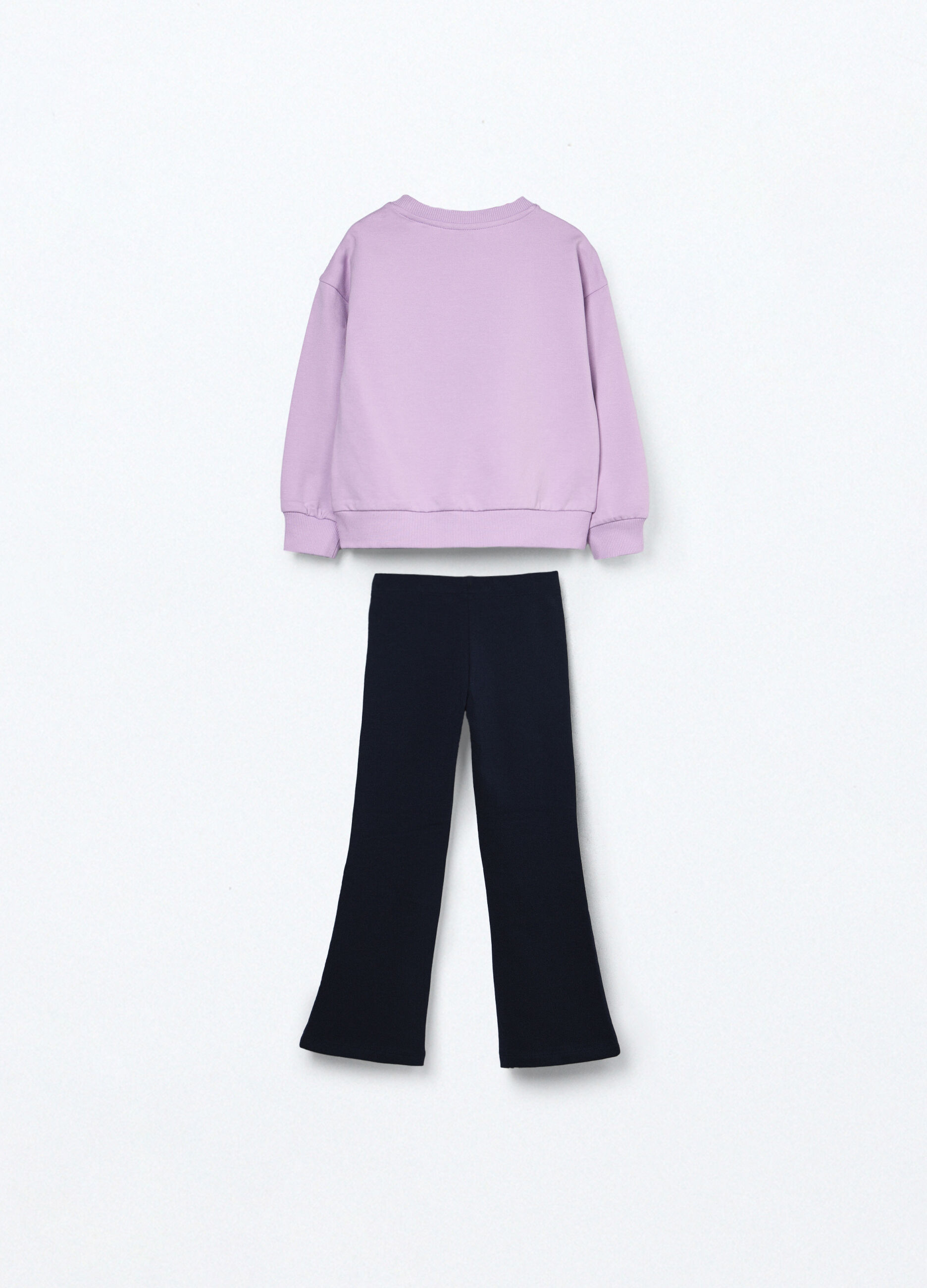 Jogging set in french terry di cotone stretch bambina_1