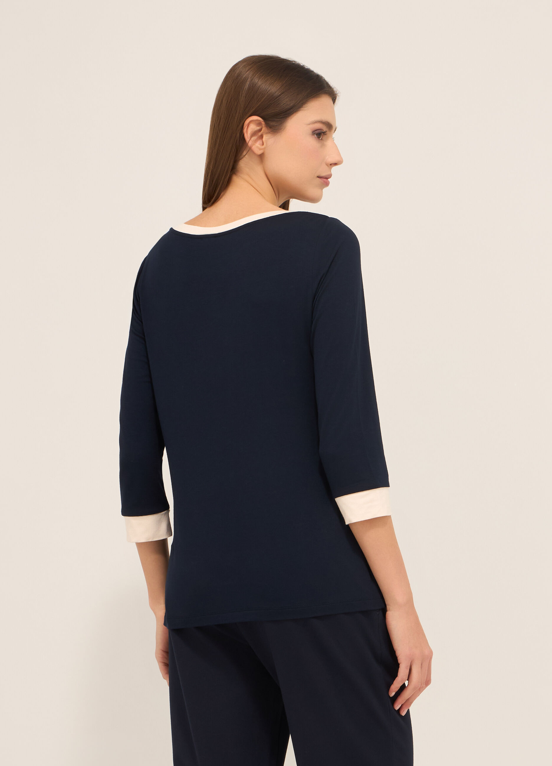 T-shirt in jersey di viscosa stretch donna_1