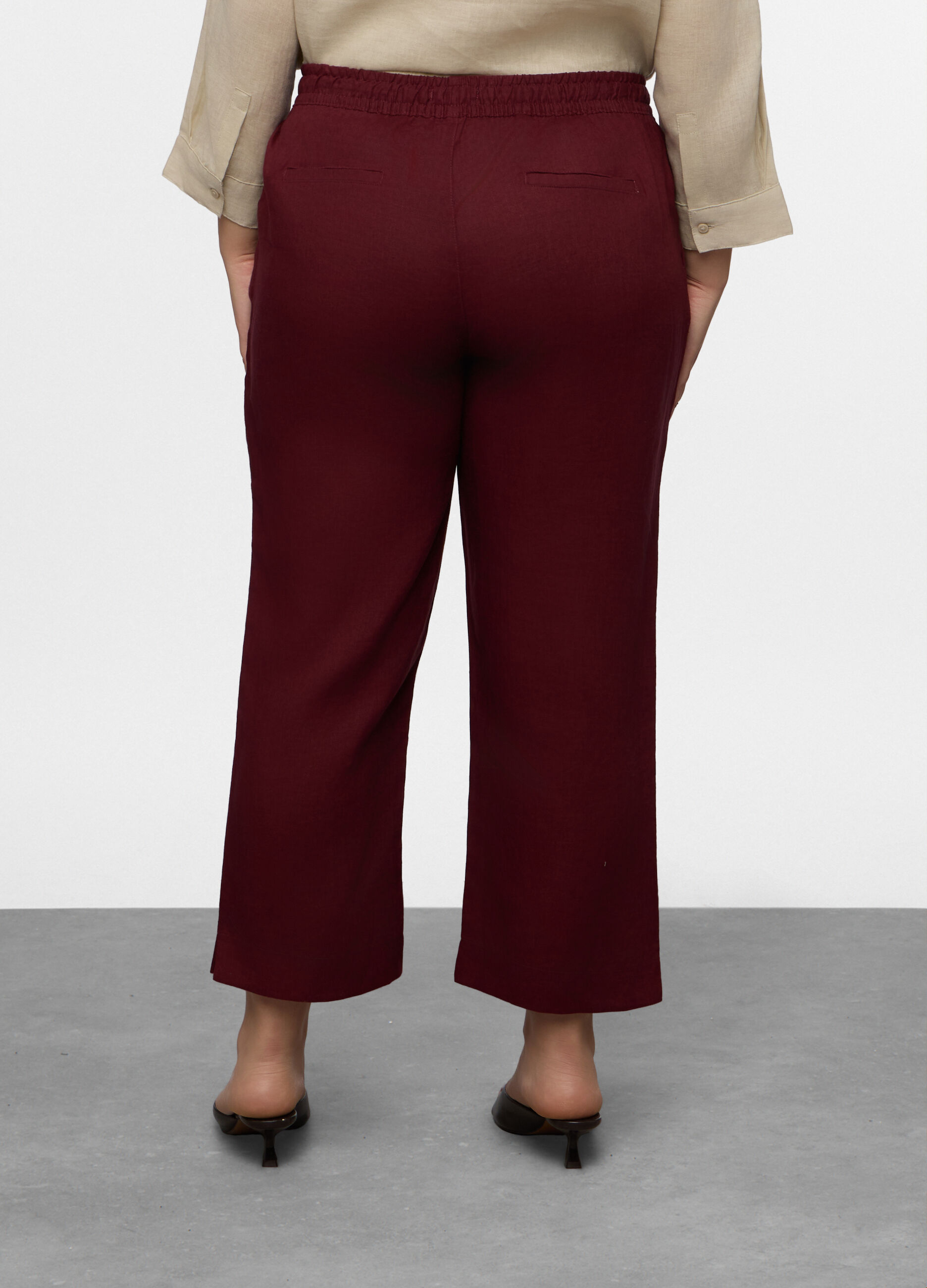 Pantaloni Fit Relaxed in puro lino donna curvy_1