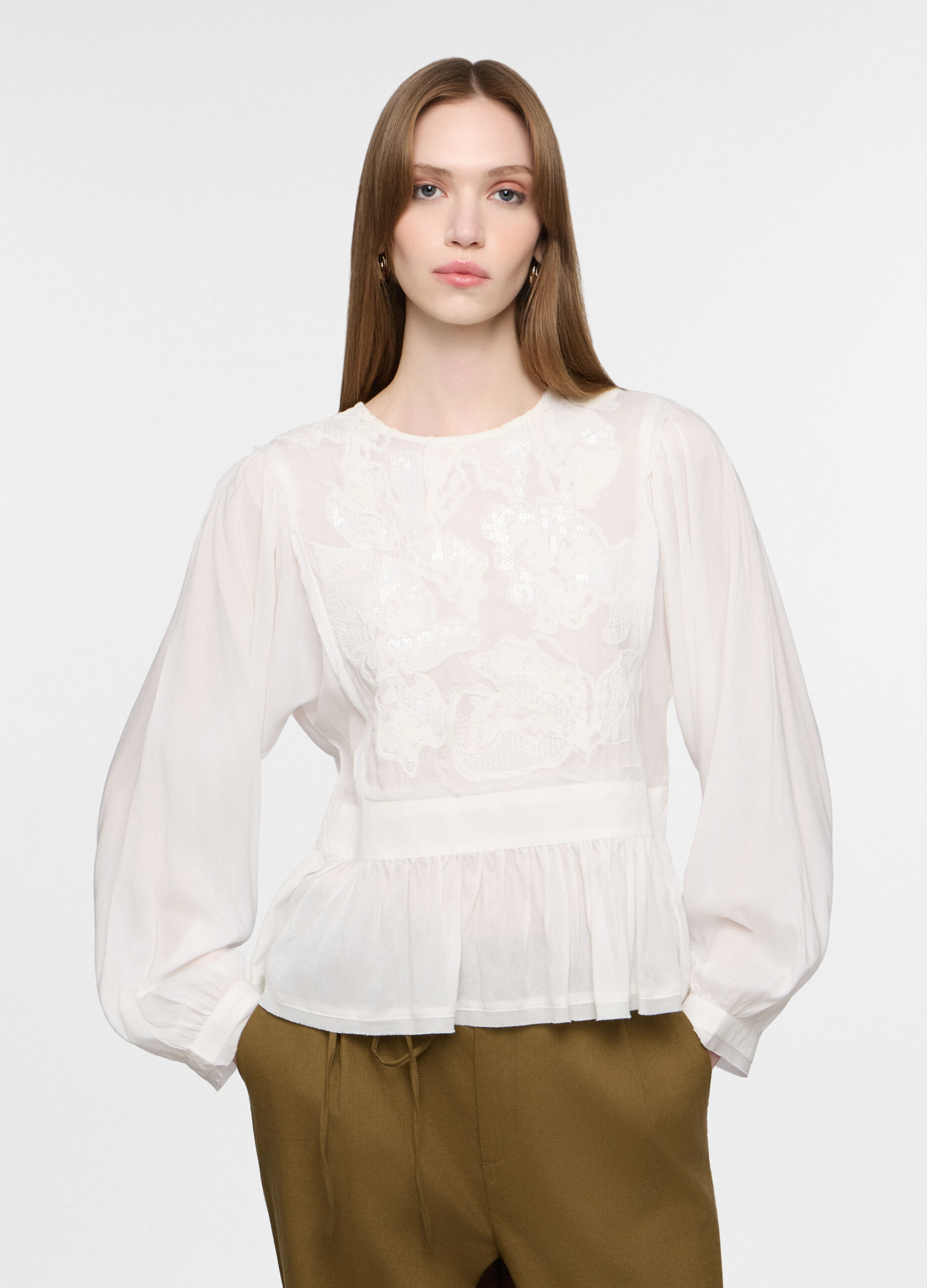 Blusa girocollo in puro modal donna_0