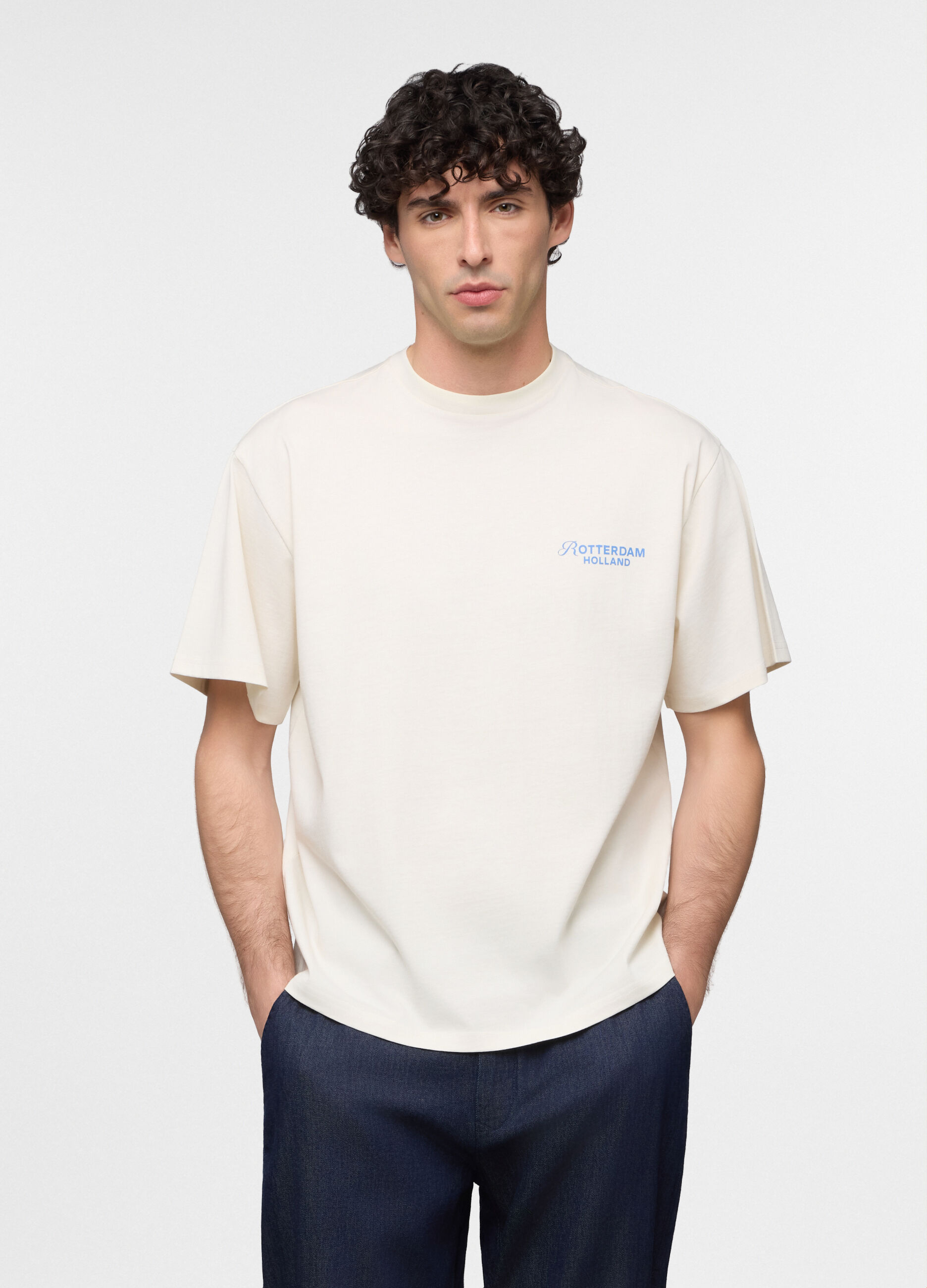 T-shirt girocollo con stampa Rotterdam uomo_0