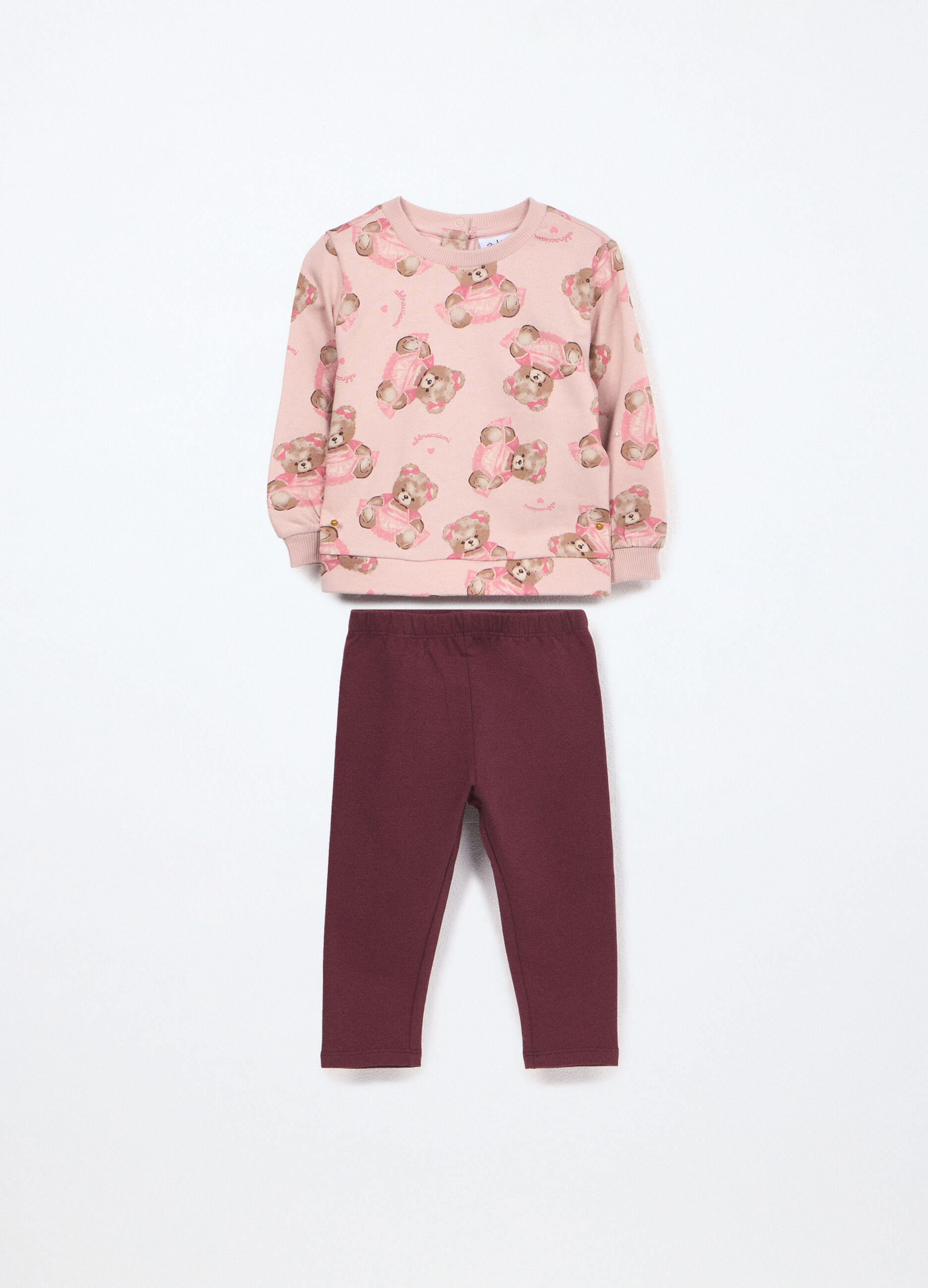 Jogging set in puro cotone fleece neonata_0