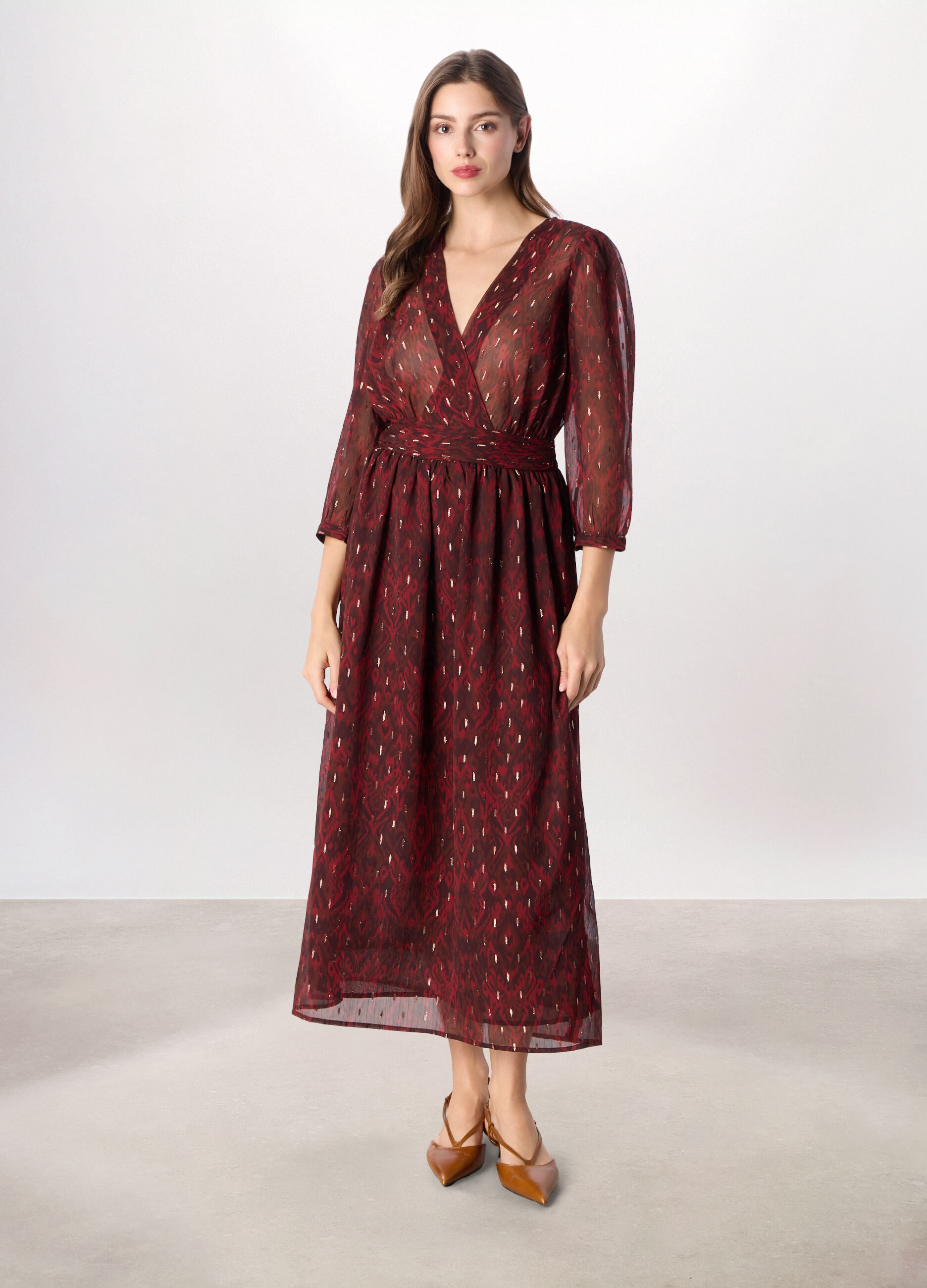 Abito lungo chiffon donna_0