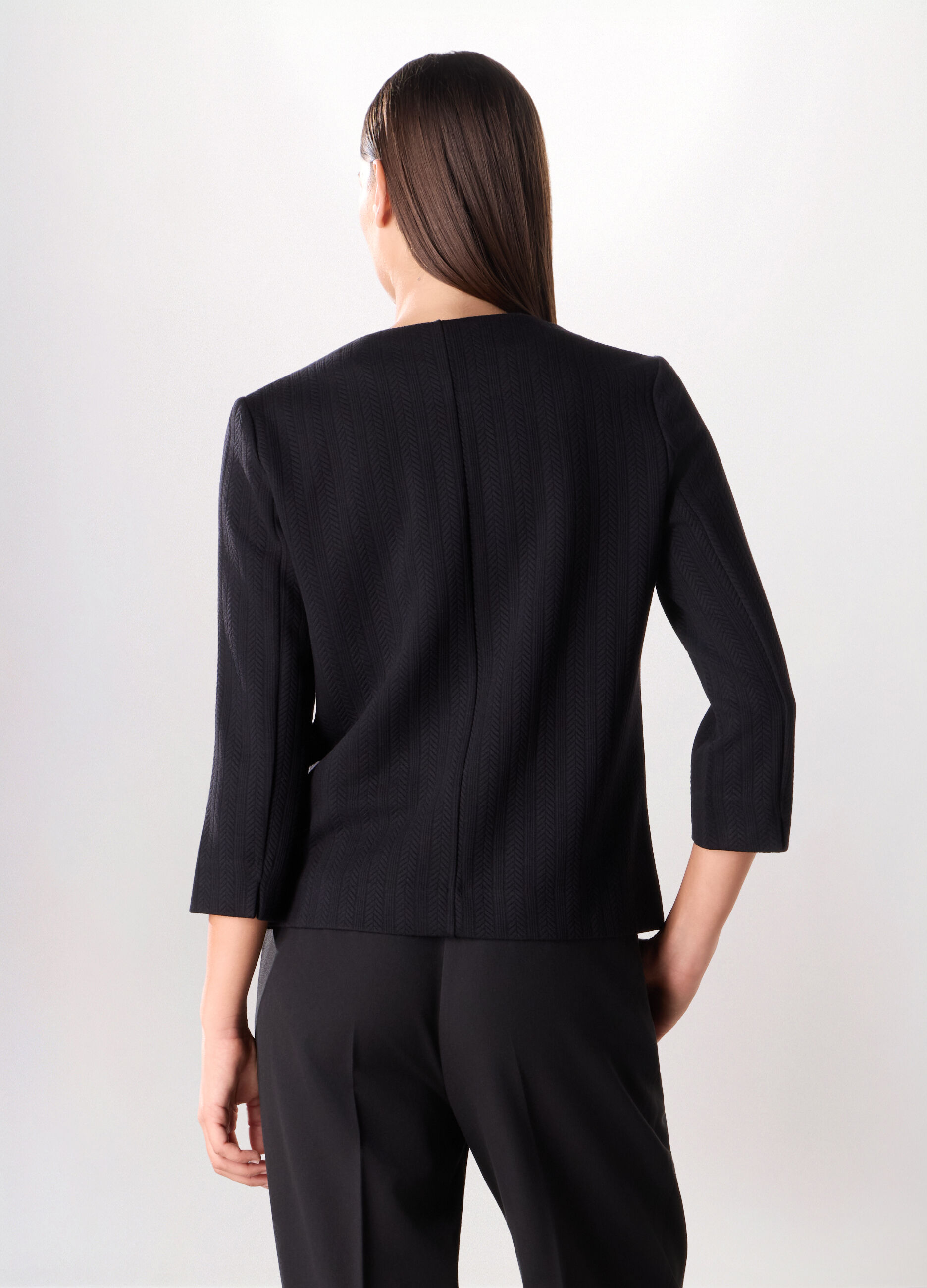 Giacca con lavorazione jacquard donna_1