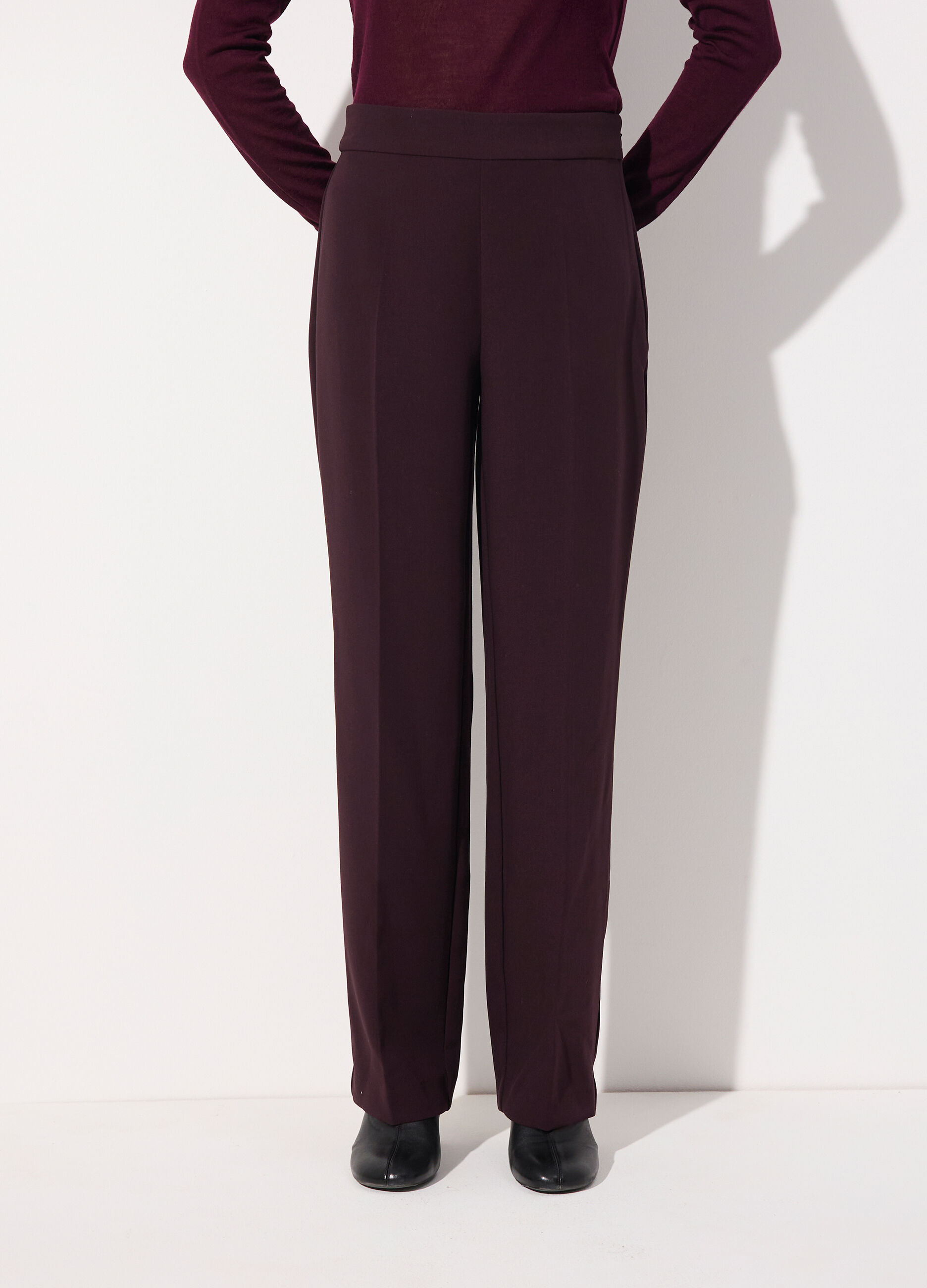 Pantalone dritto in misto viscosa donna_1