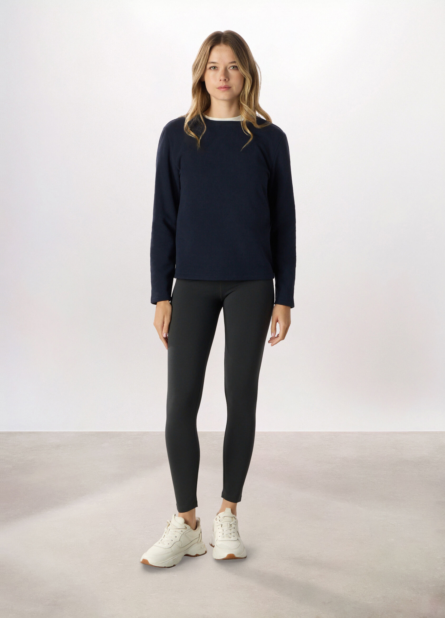 Leggings in jersey di cotone stretch donna Holistic fitness_0