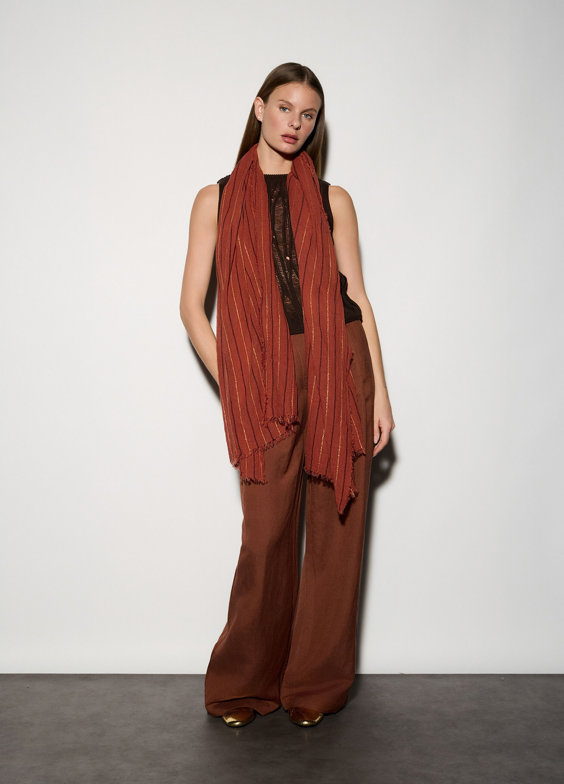 Sciarpa viscosa misto lana donna_0
