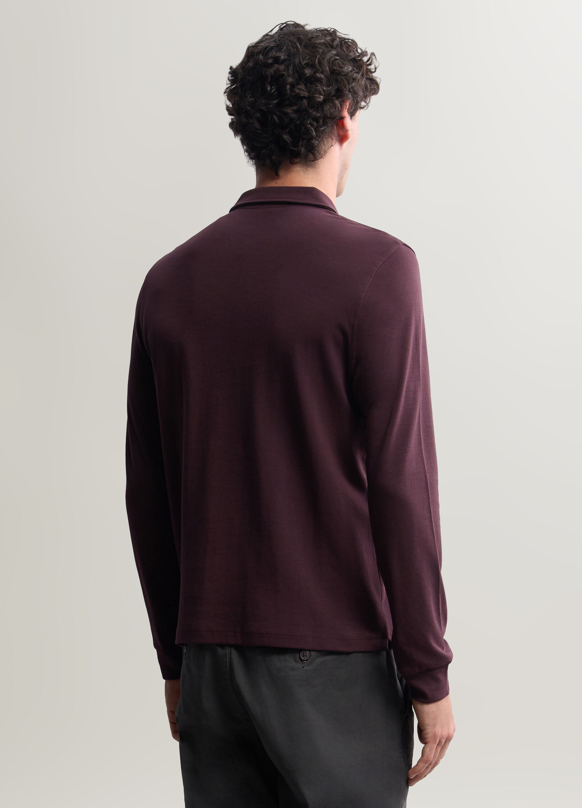 Polo a maniche lunghe in interlock uomo_1