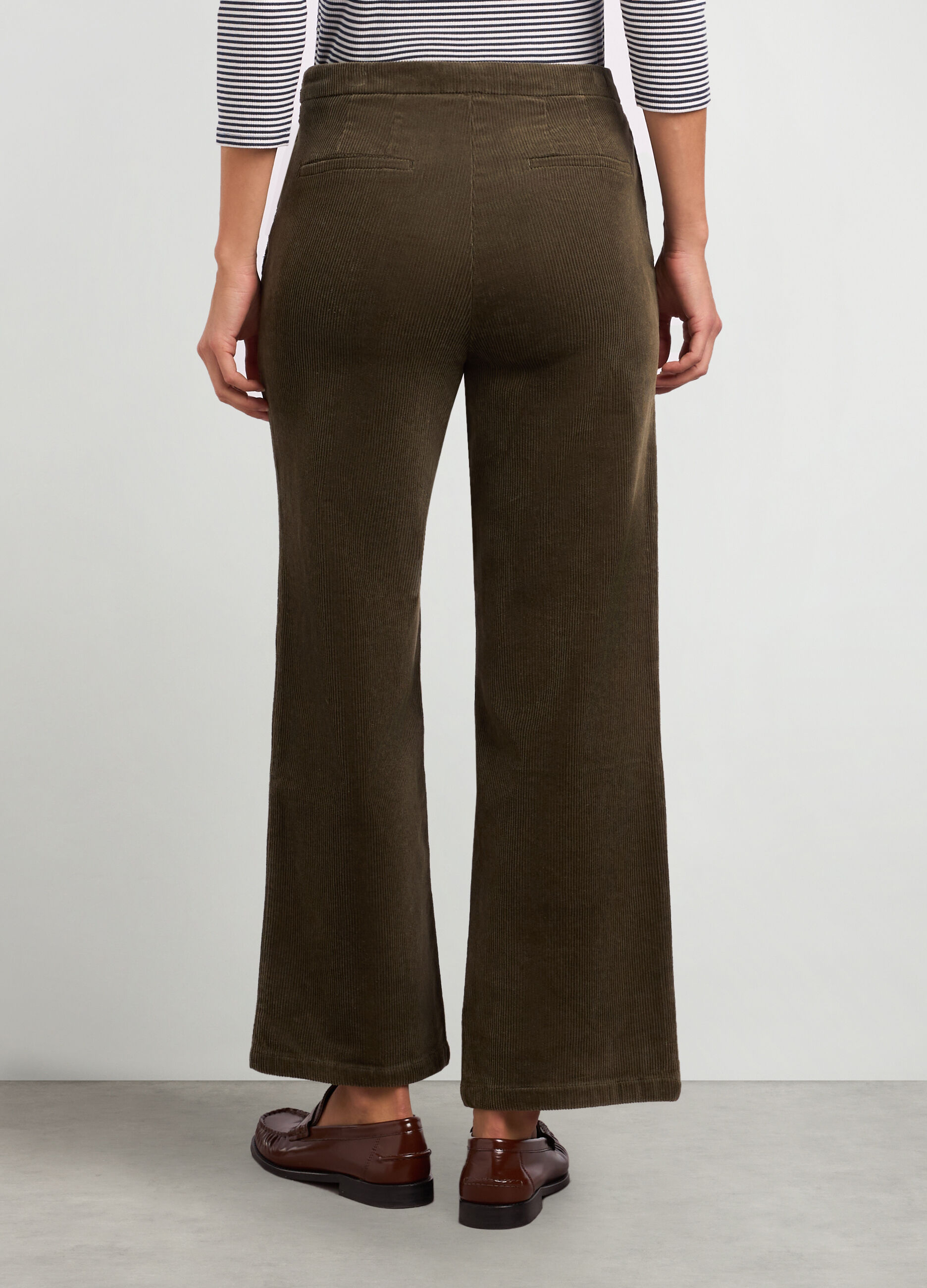 Pantaloni flare fit in velluto a costine donna_1