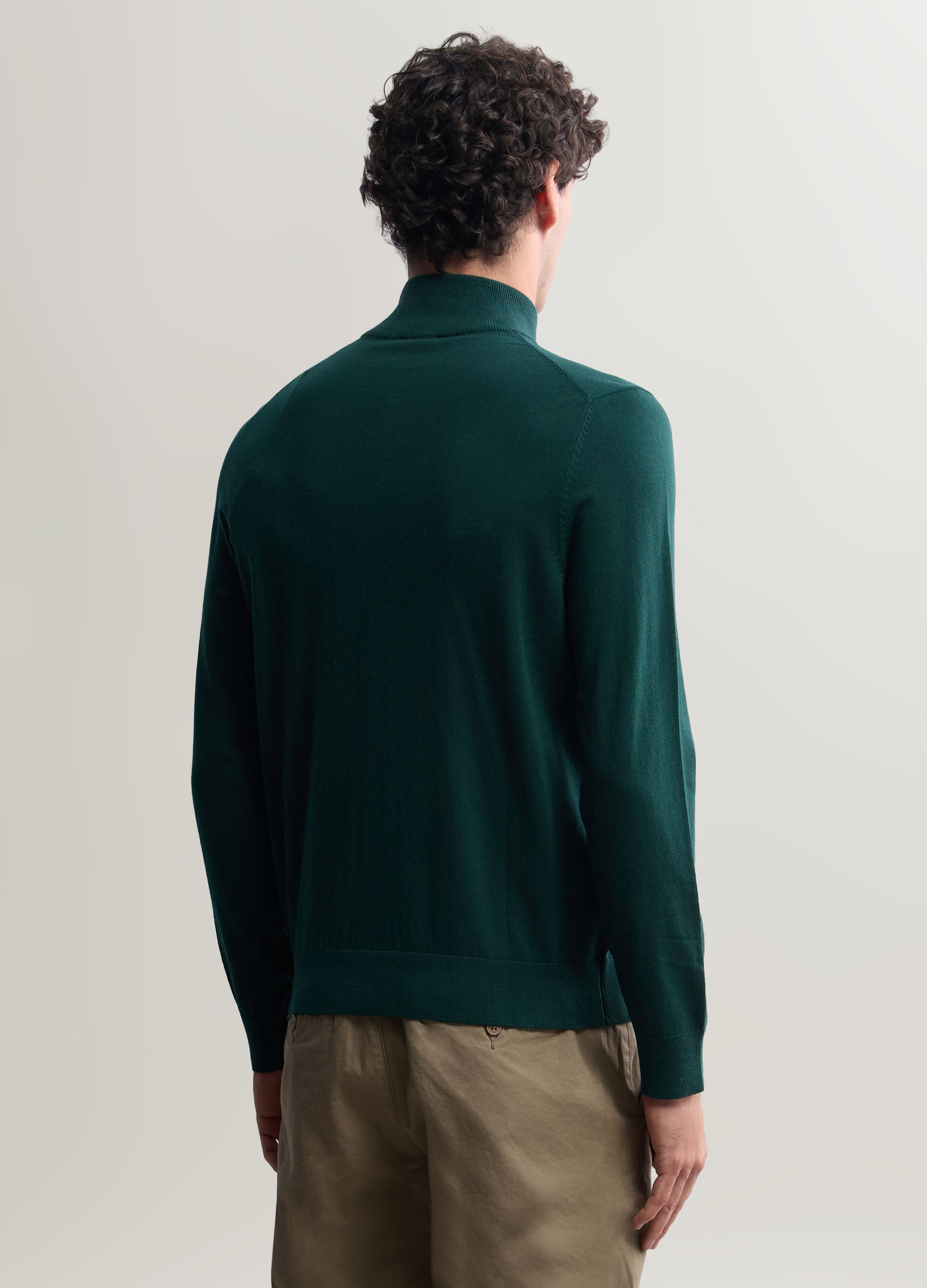 Cardigan in misto cotone con zip uomo_1