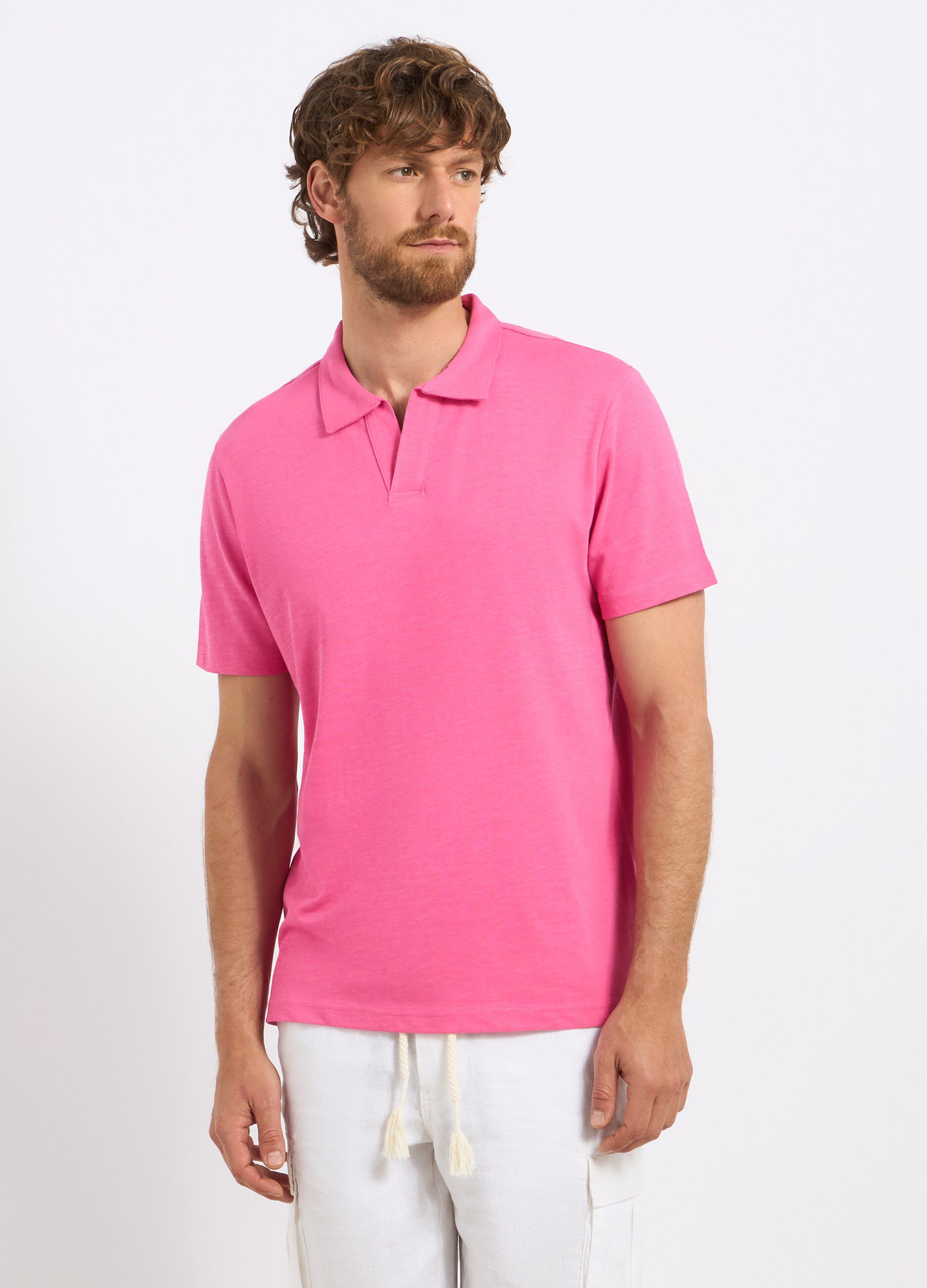 Polo in puro cotone slub uomo_0
