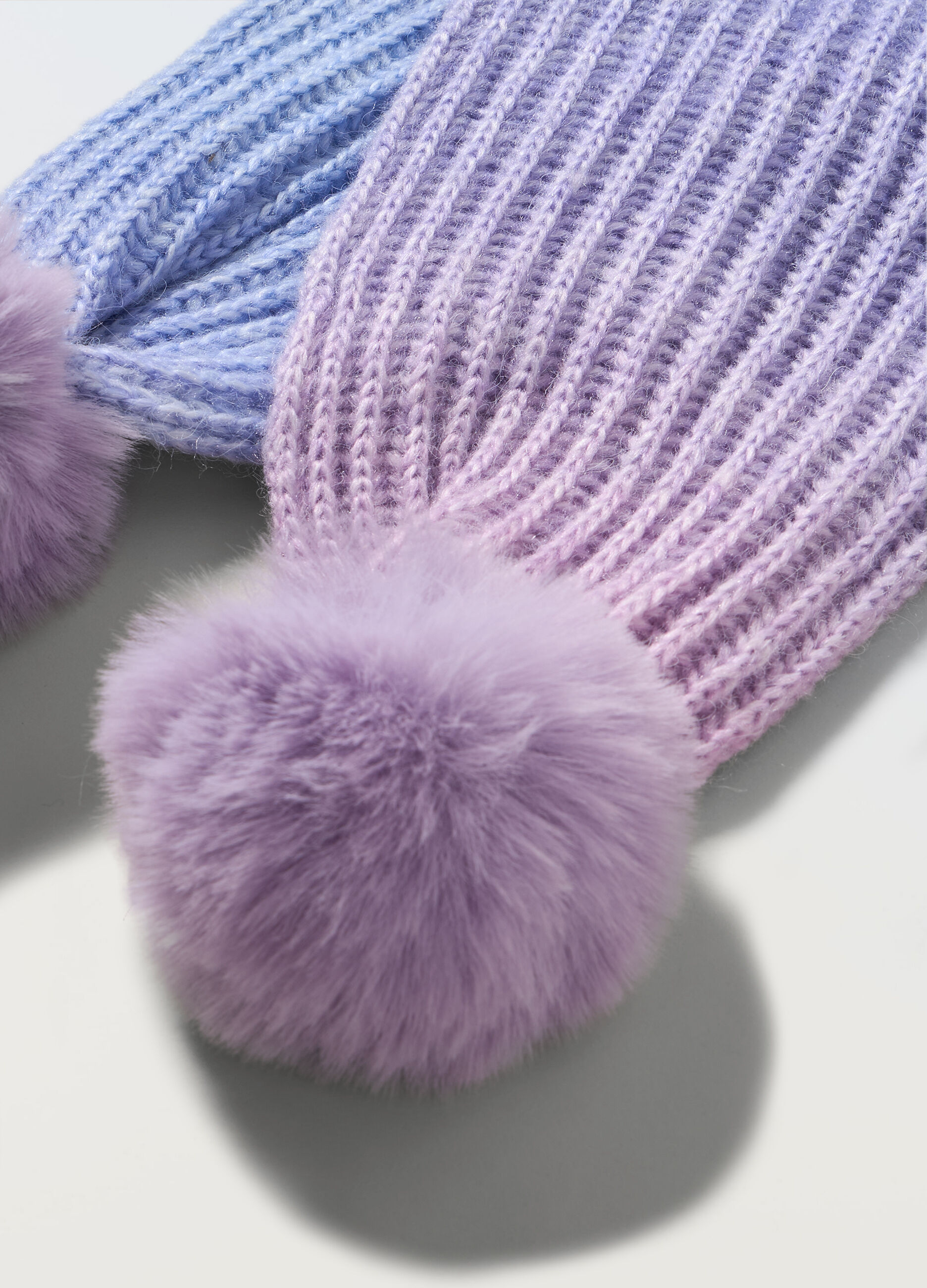 Sciarpa misto lana con pon pom_1