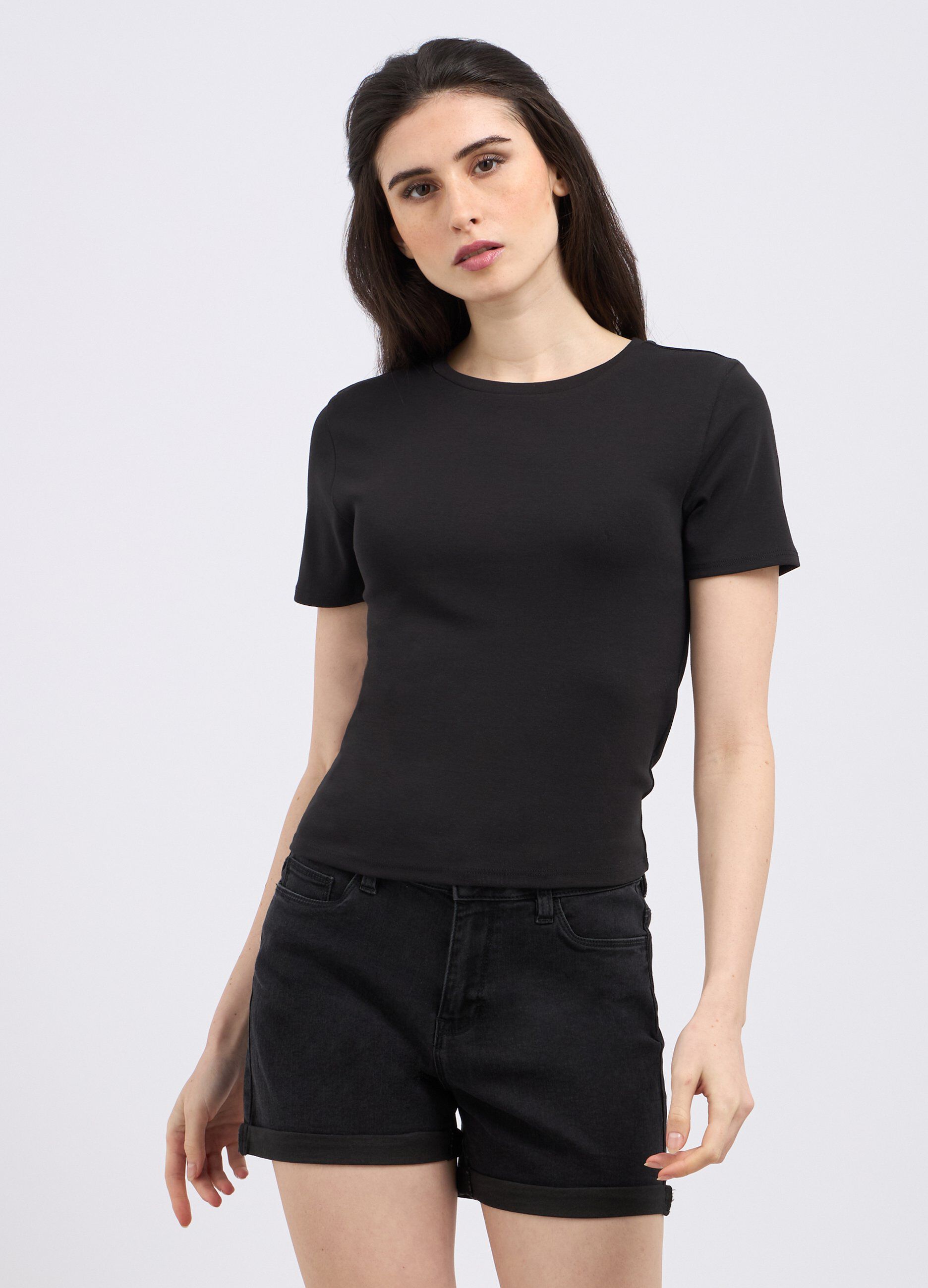T-shirt in cotone stretch donna_0