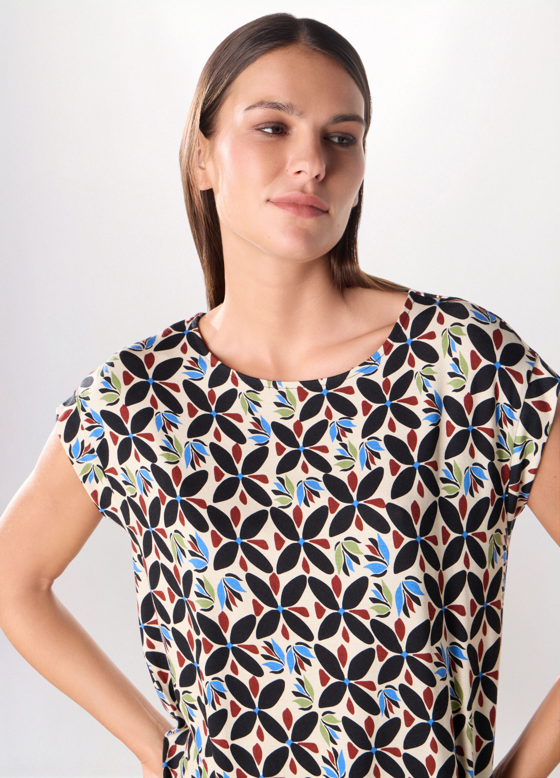 T-shirt in jersey di viscosa stretch donna_2