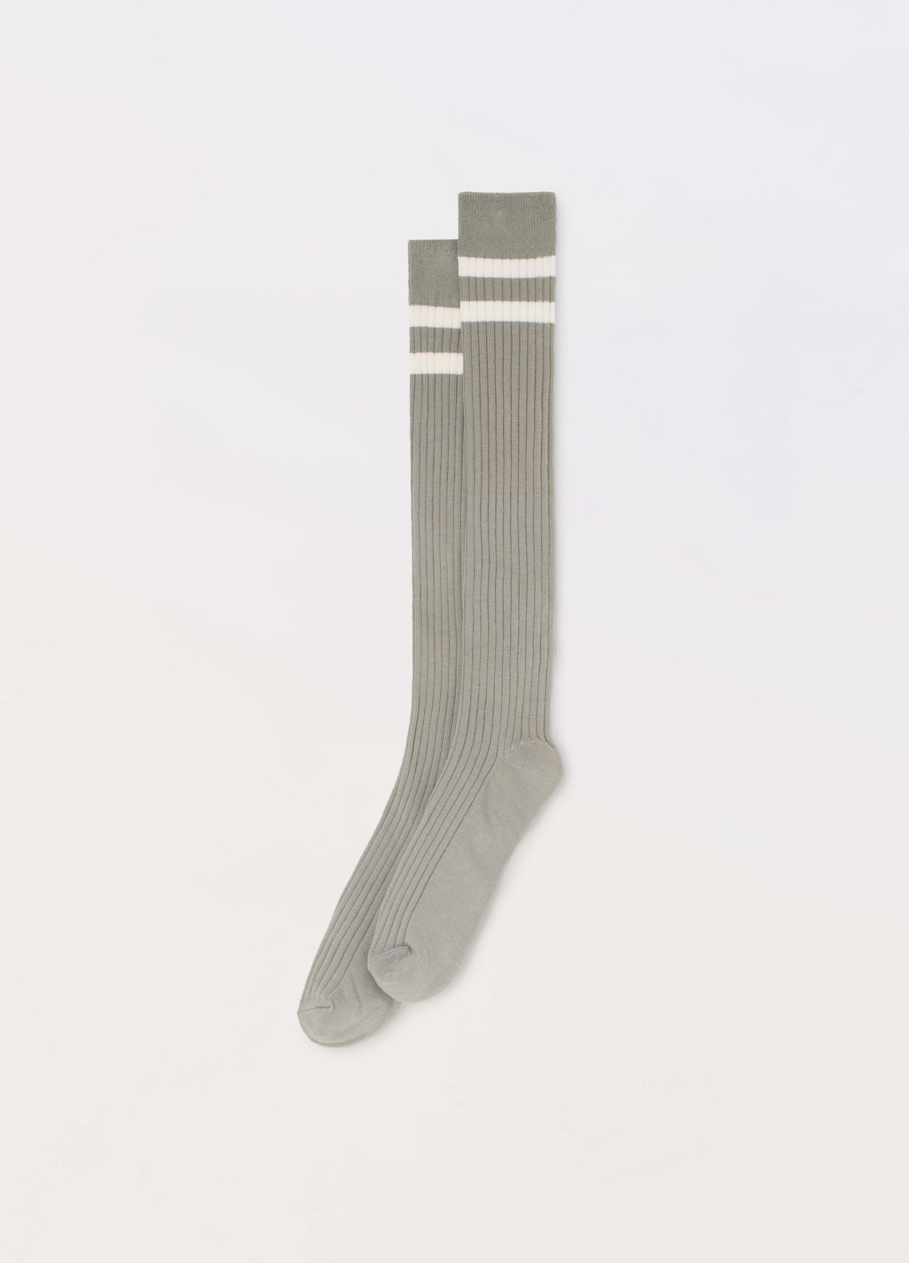 Calze lunghe in cotone stretch a coste uomo_0