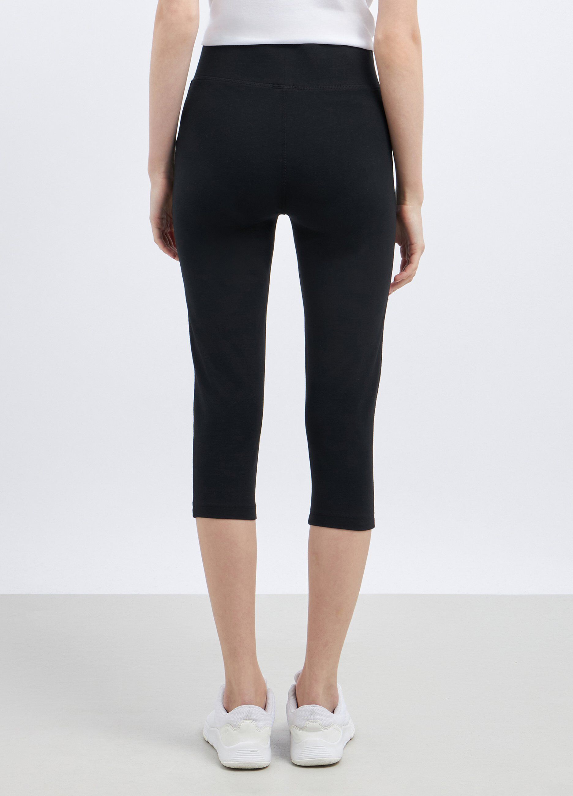 Leggings capri in cotone stretch donna_1