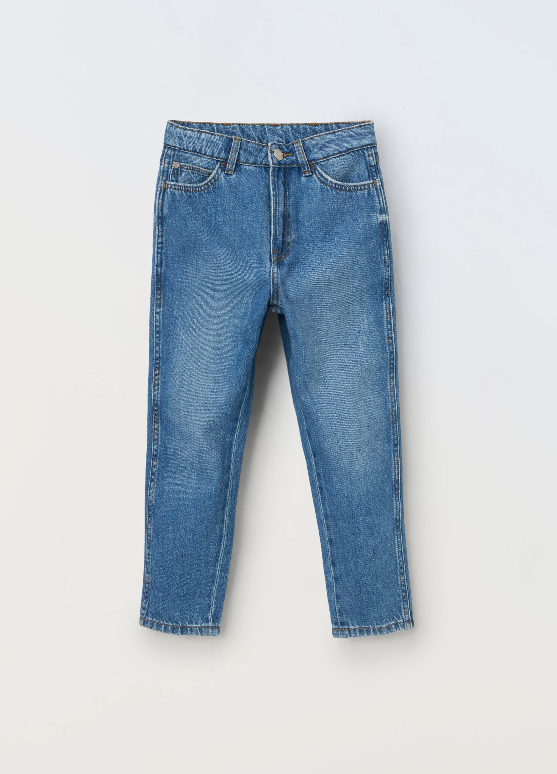 Pantaloni in denim di puro cotone ragazzo_0