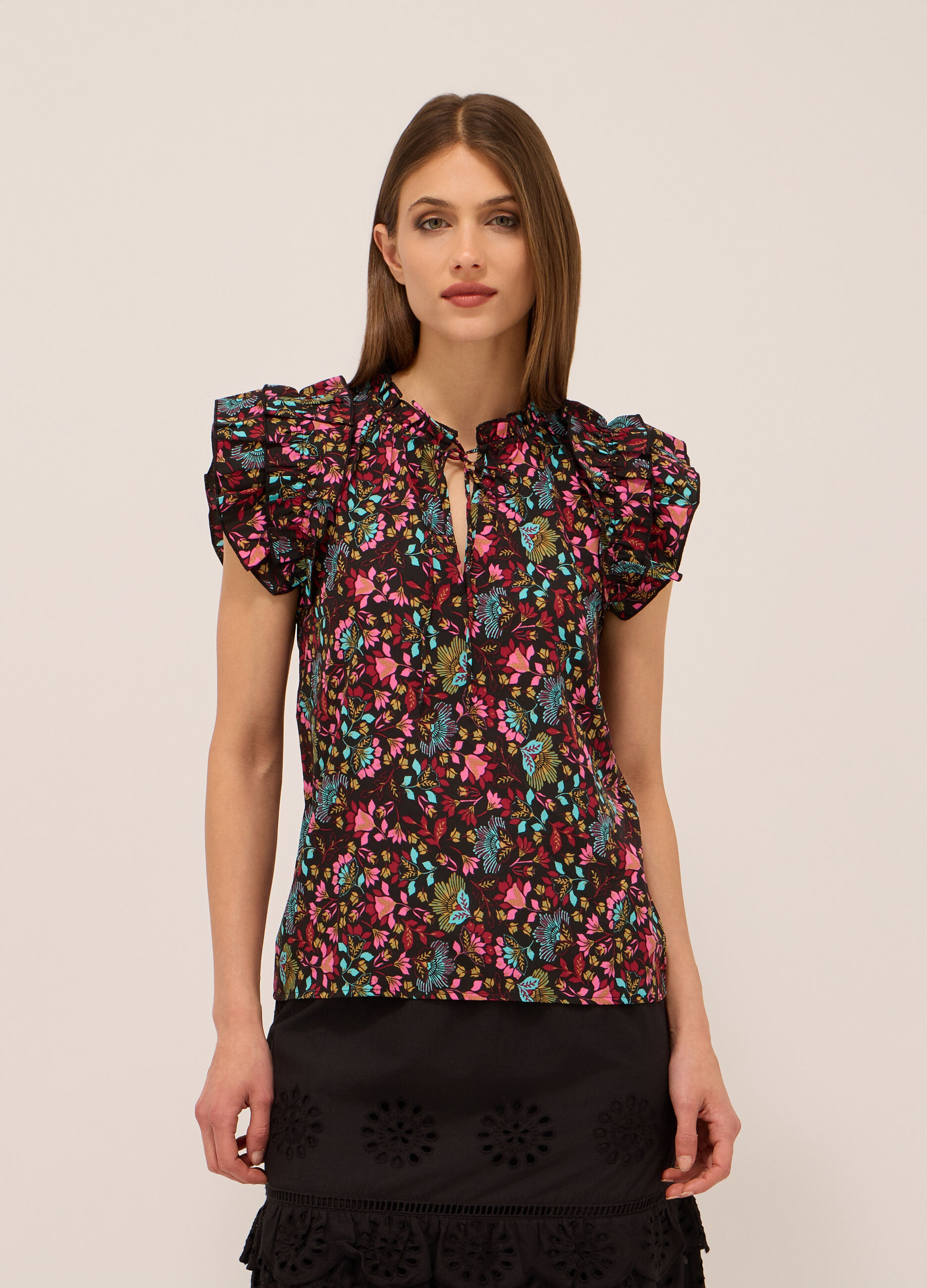 Blusa in american crepe donna_0