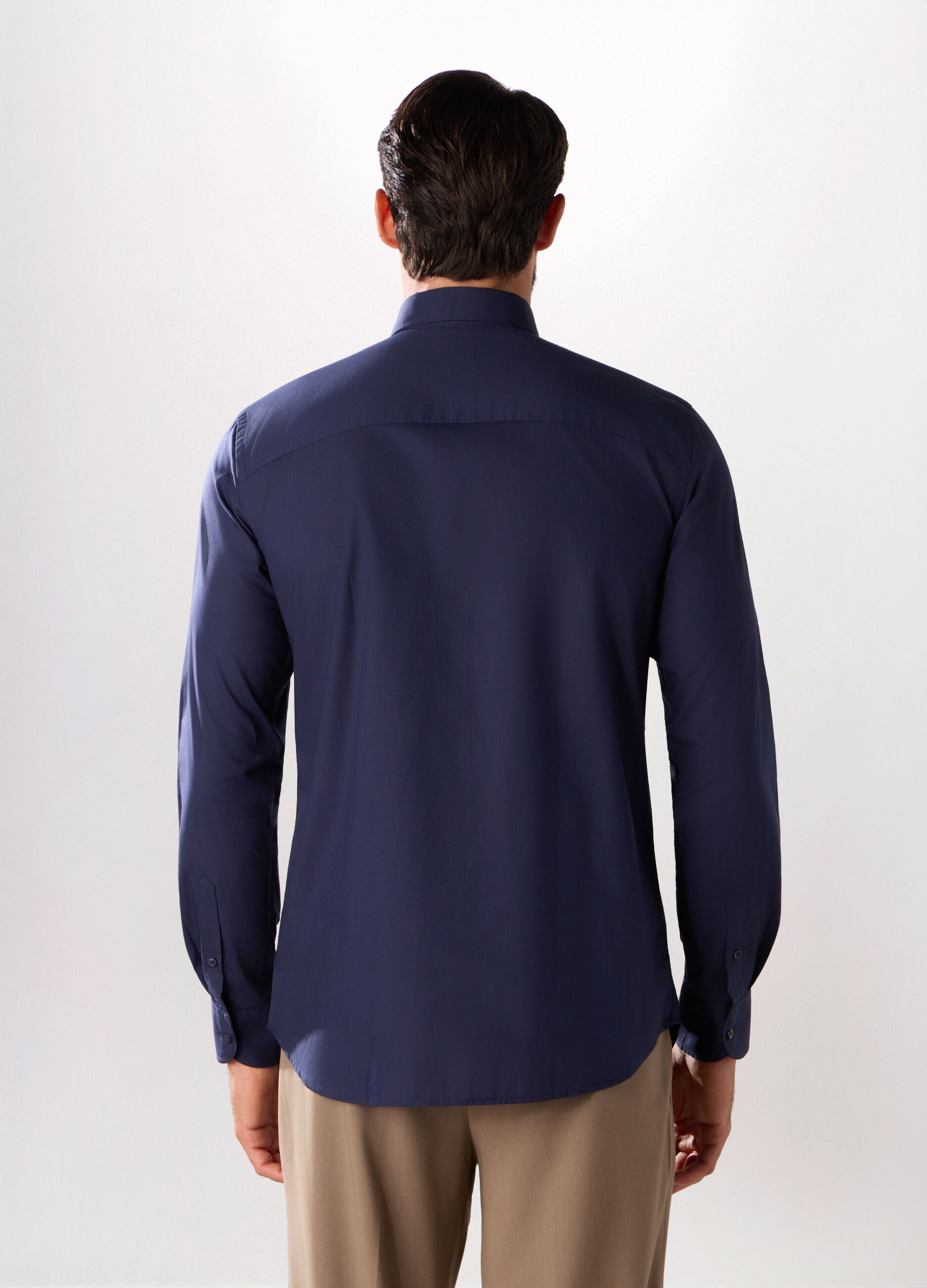 Camicia slim fit in cotone stretch uomo_1