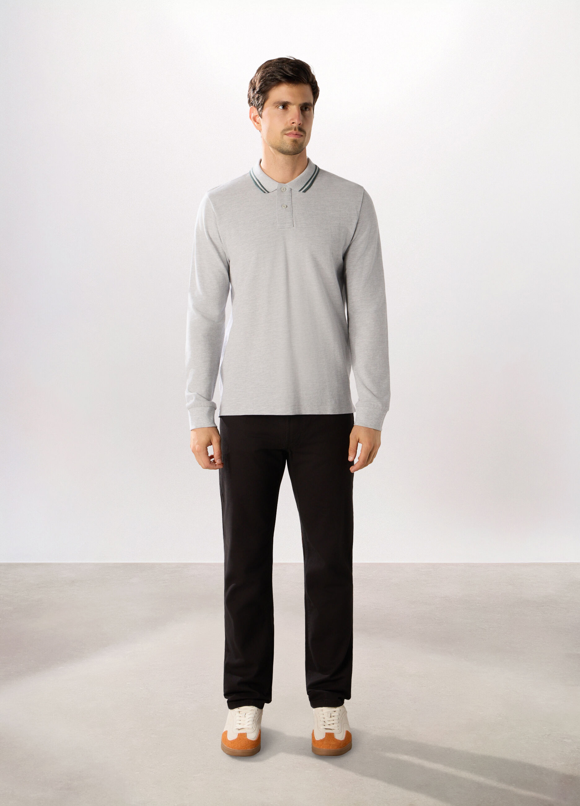 Pantaloni cinque tasche in twill di cotone uomo_0