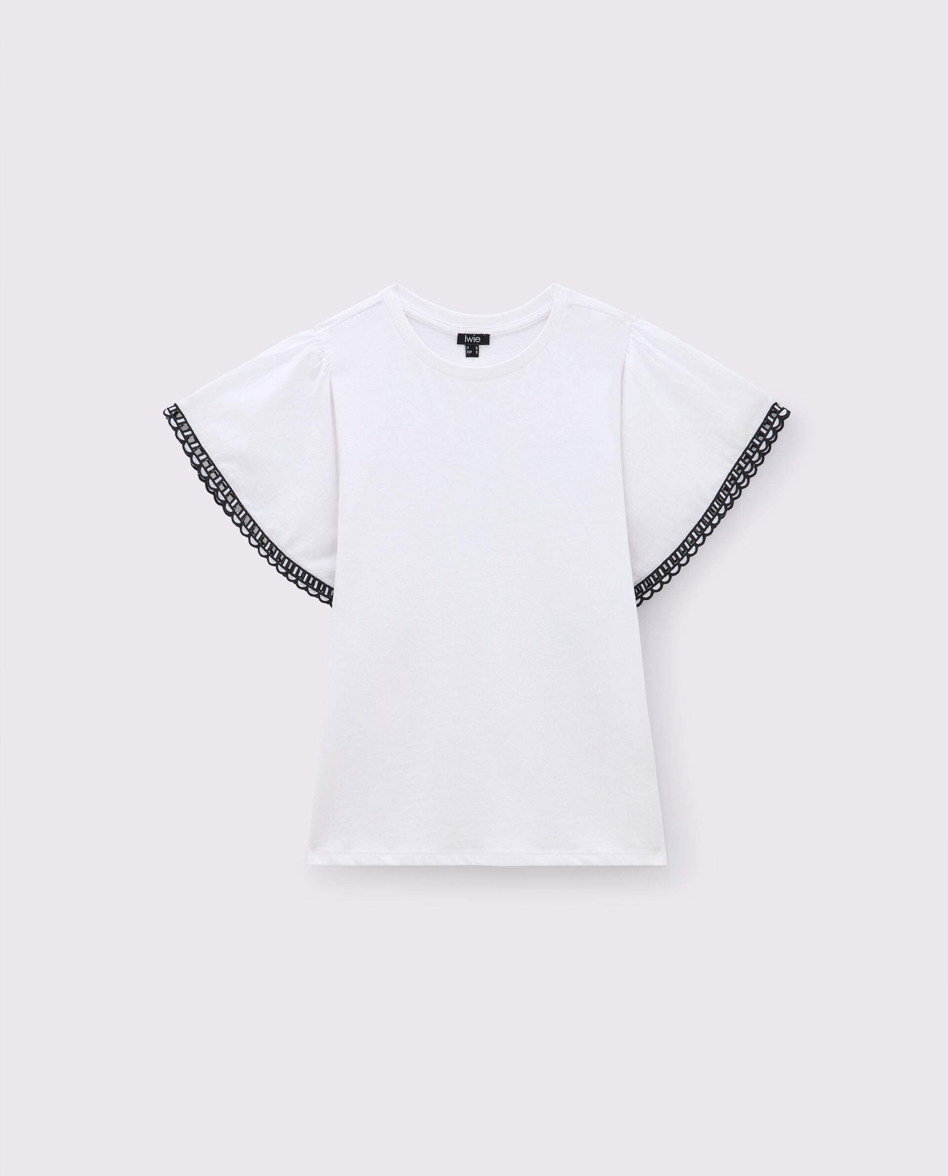 T-shirt in puro cotone con maniche ad aletta donna_0