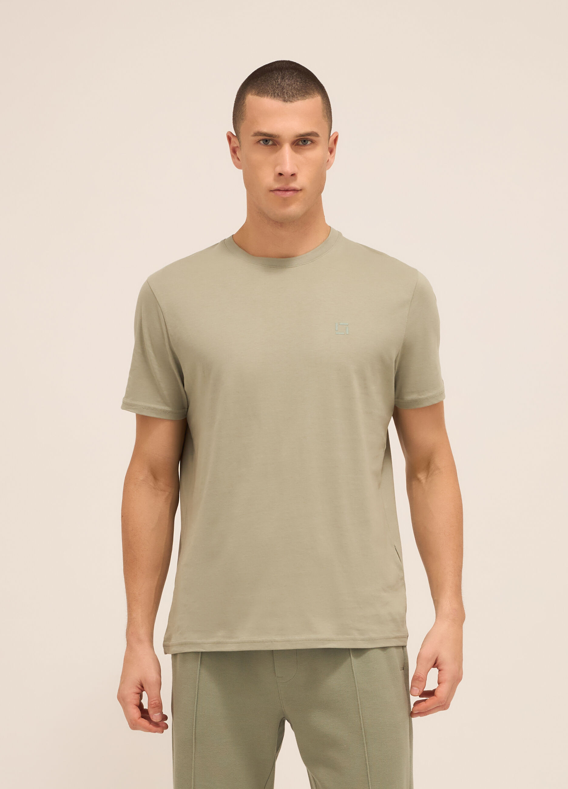 T-shirt sportiva in puro cotone uomo_0