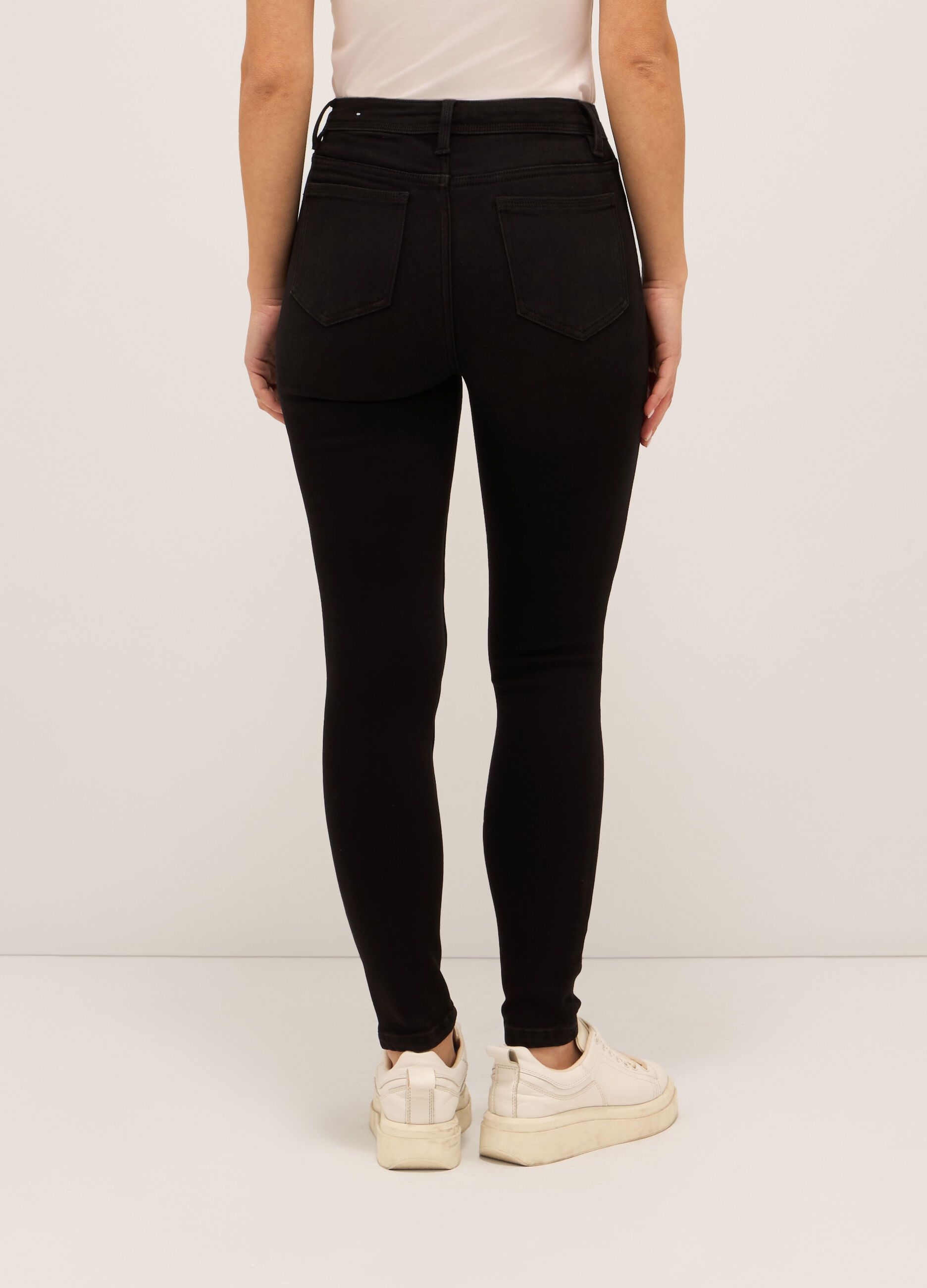 Treggings stretch denim di misto cotone donna_1