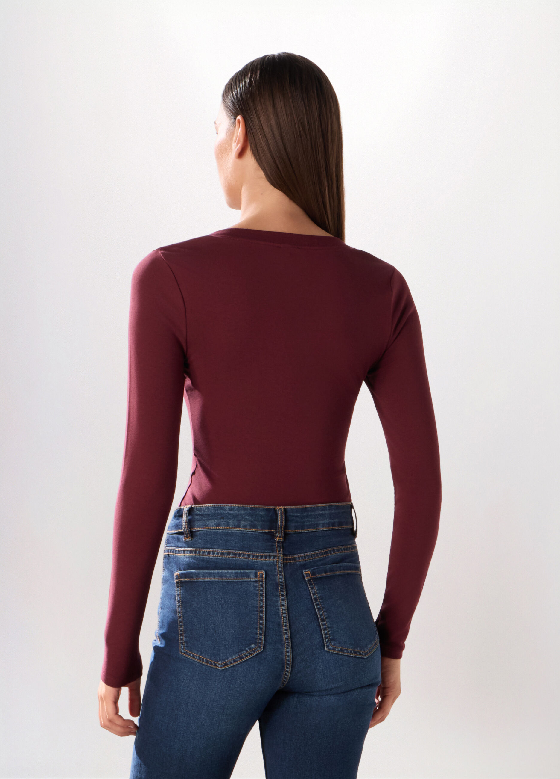 Body in costina di cotone stretch donna_1