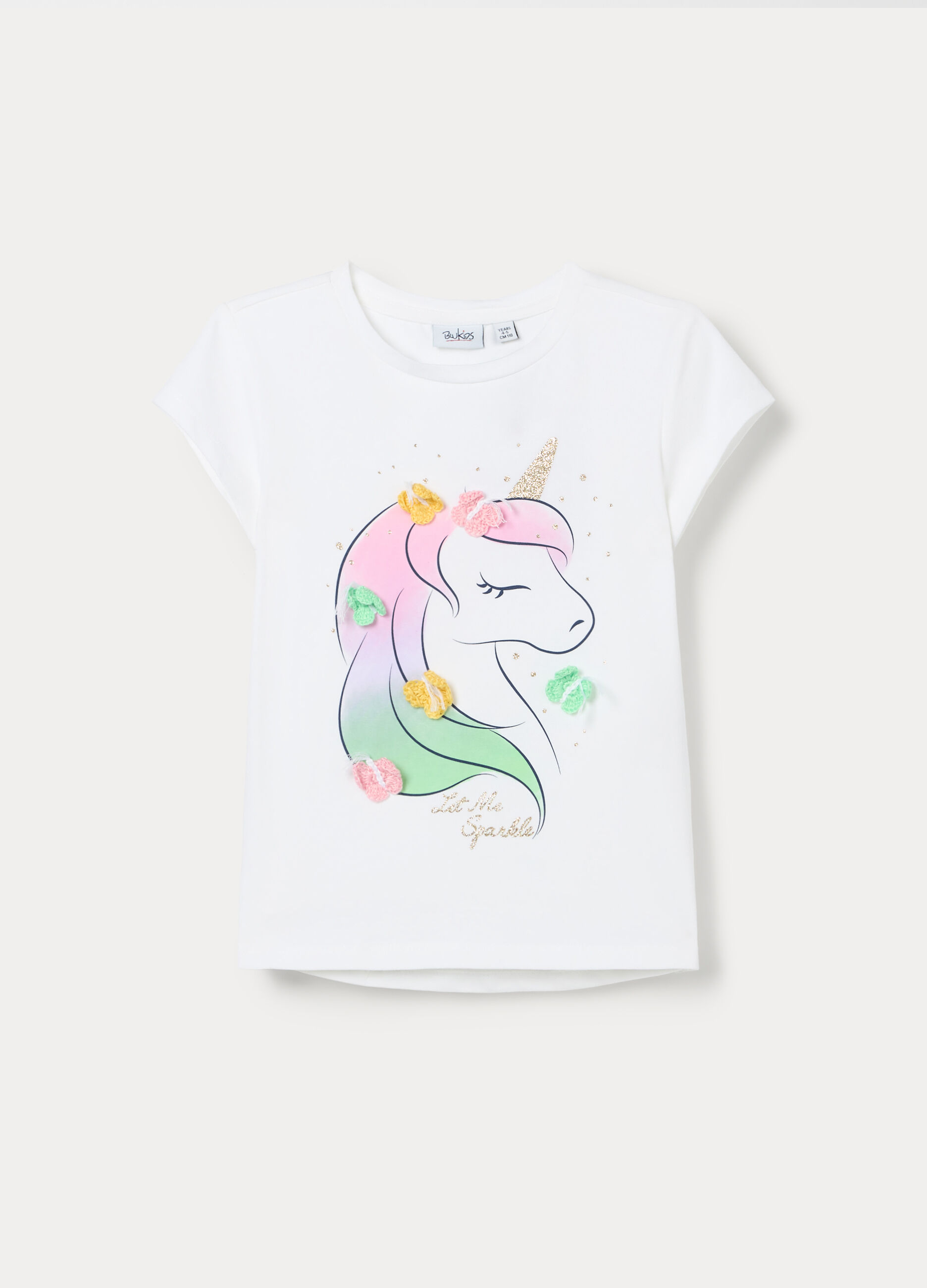 T-shirt girocollo in jersey di cotone stretch bambina_0