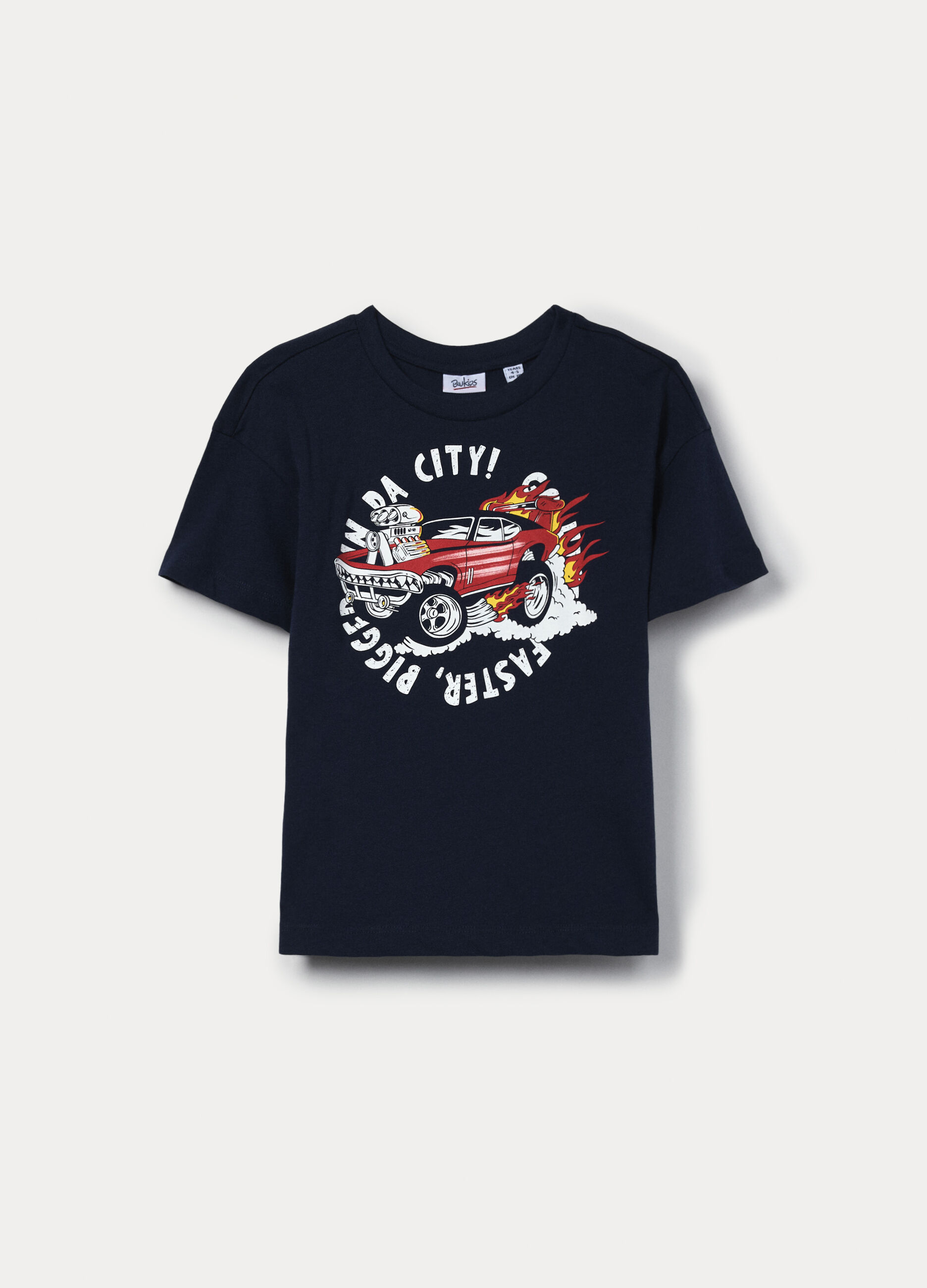 T-shirt con stampa in jersey di puro cotone bambino_0