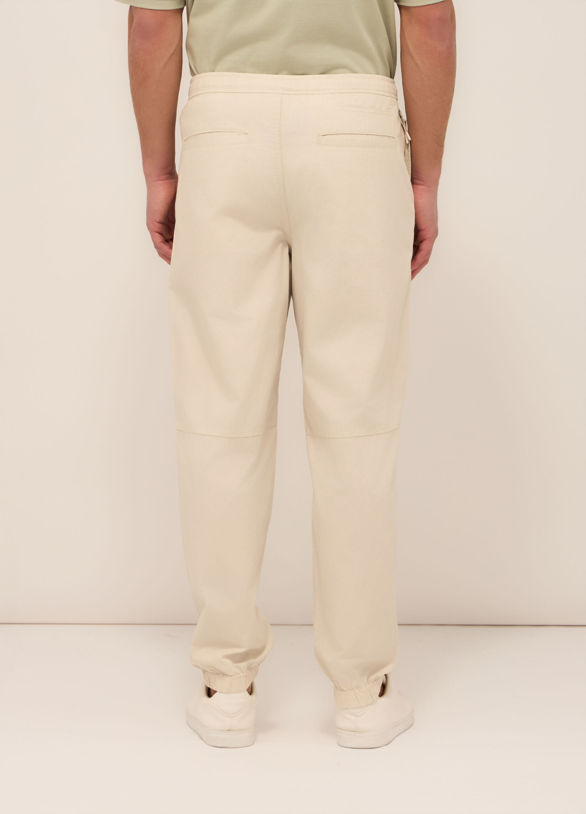Pantaloni in chino in popeline di cotone uomo_1