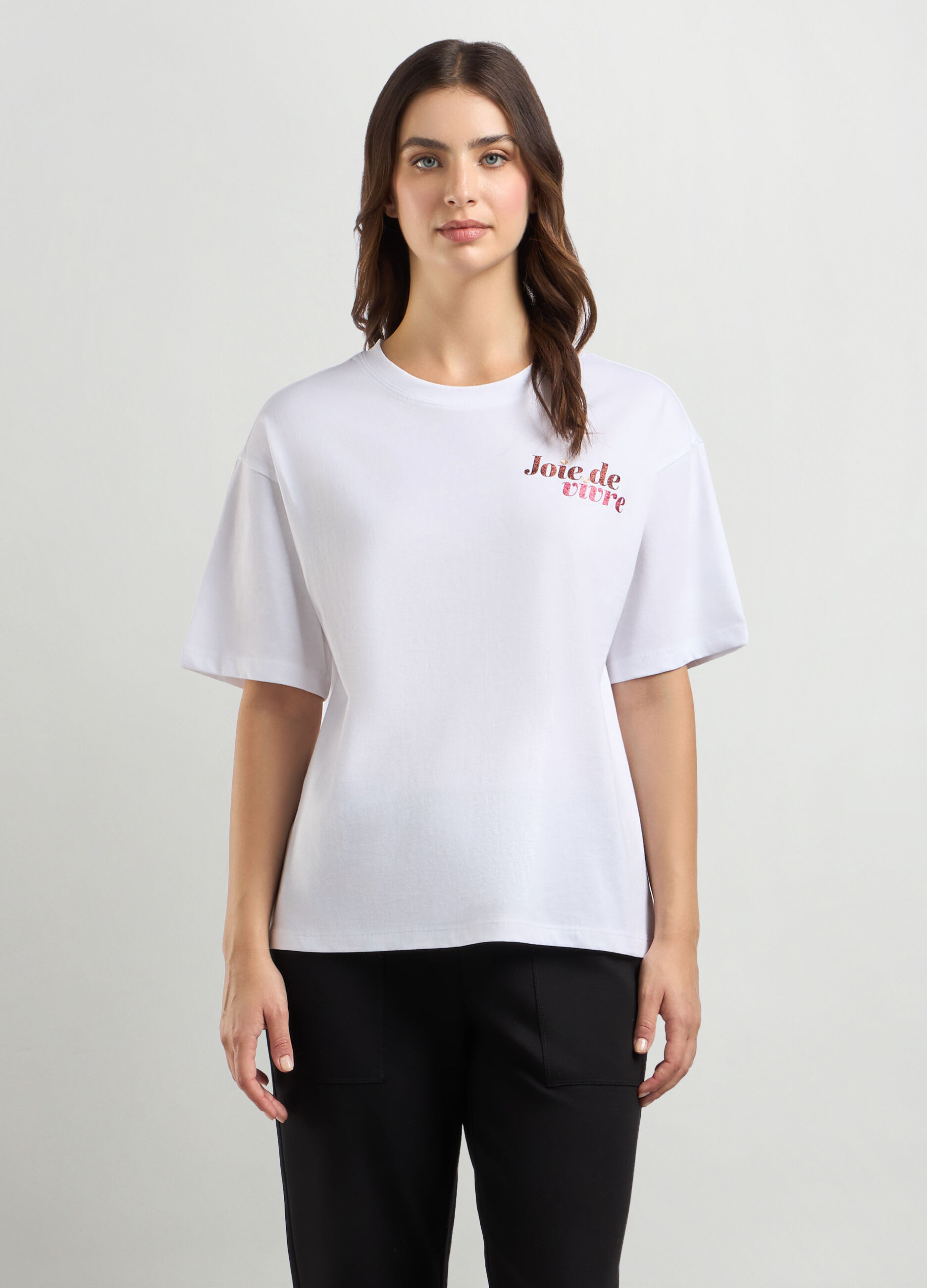 T-shirt in puro cotone donna_0