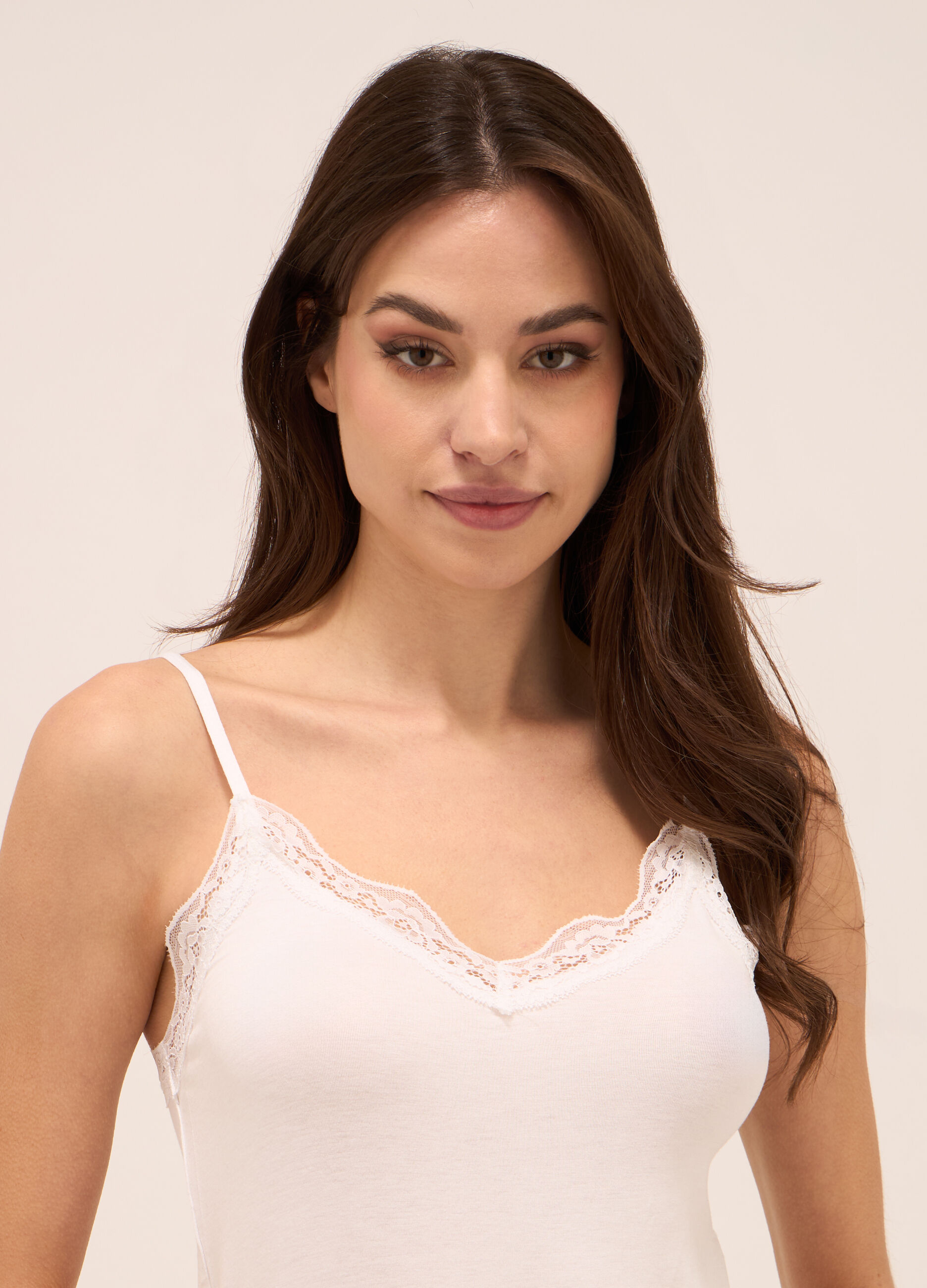Canotta in viscosa stretch con pizzo donna_2