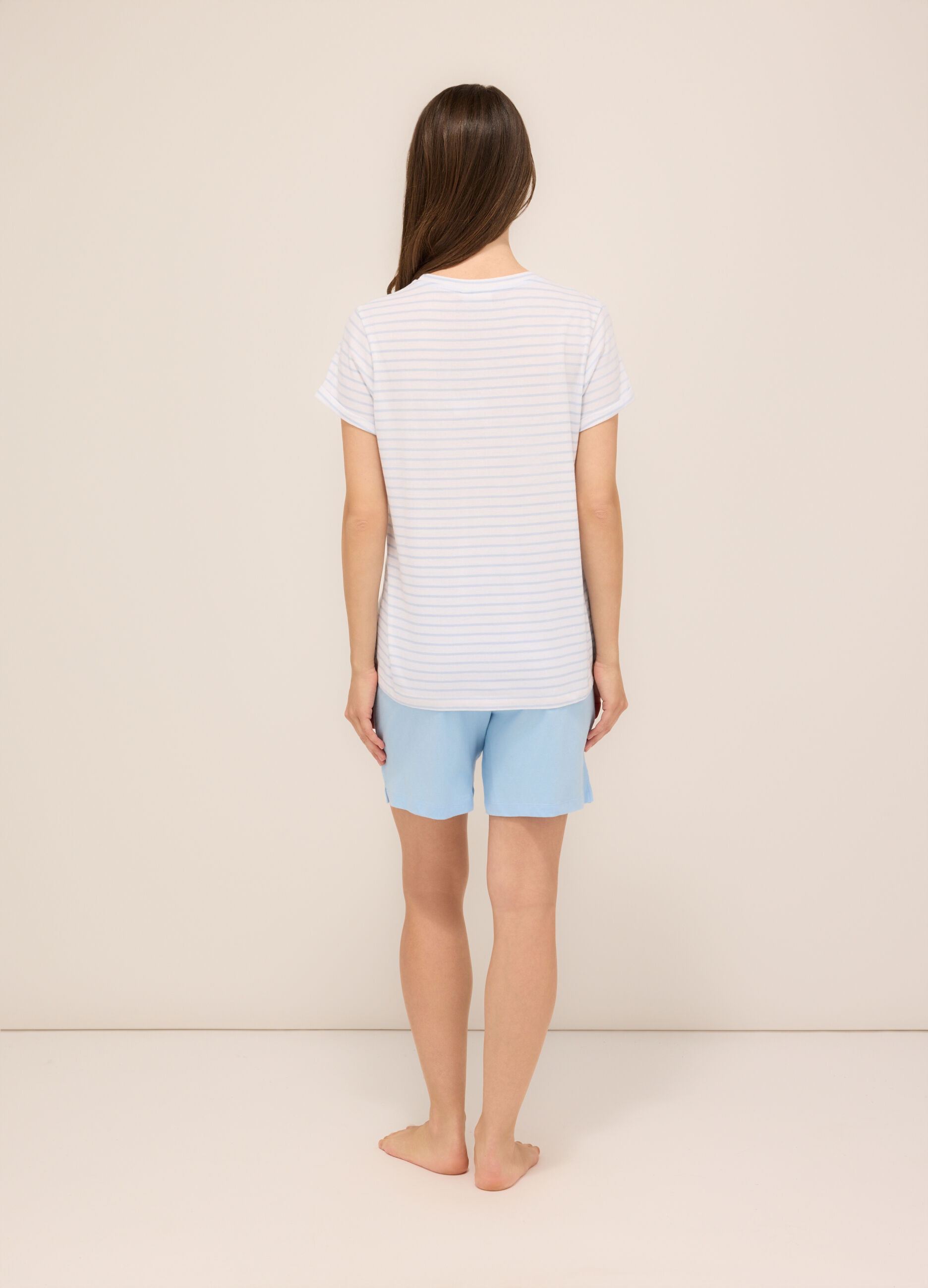 Set pigiama corto in puro cotone donna_1