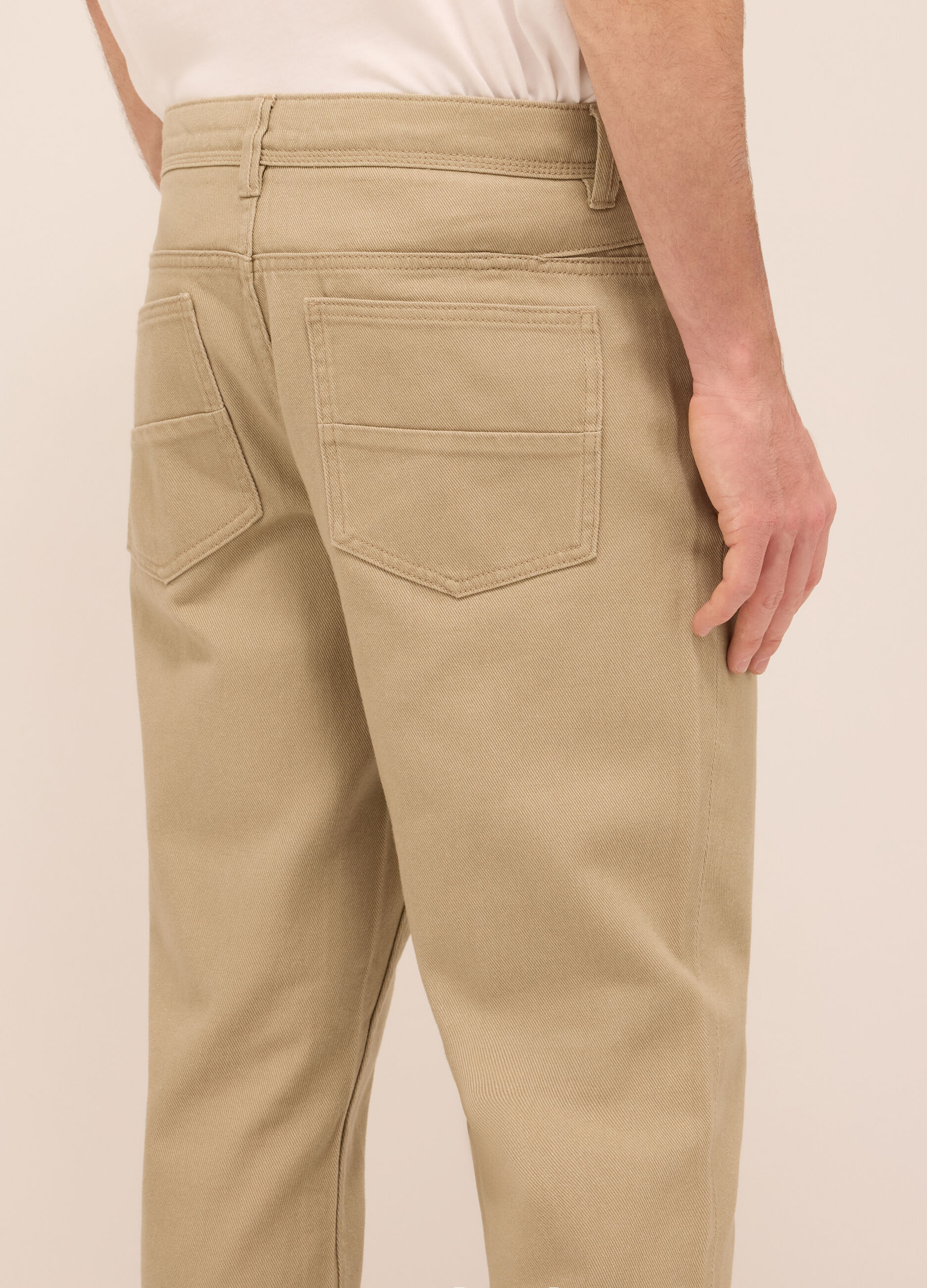 Pantalone 5 tasche in twill di cotone uomo