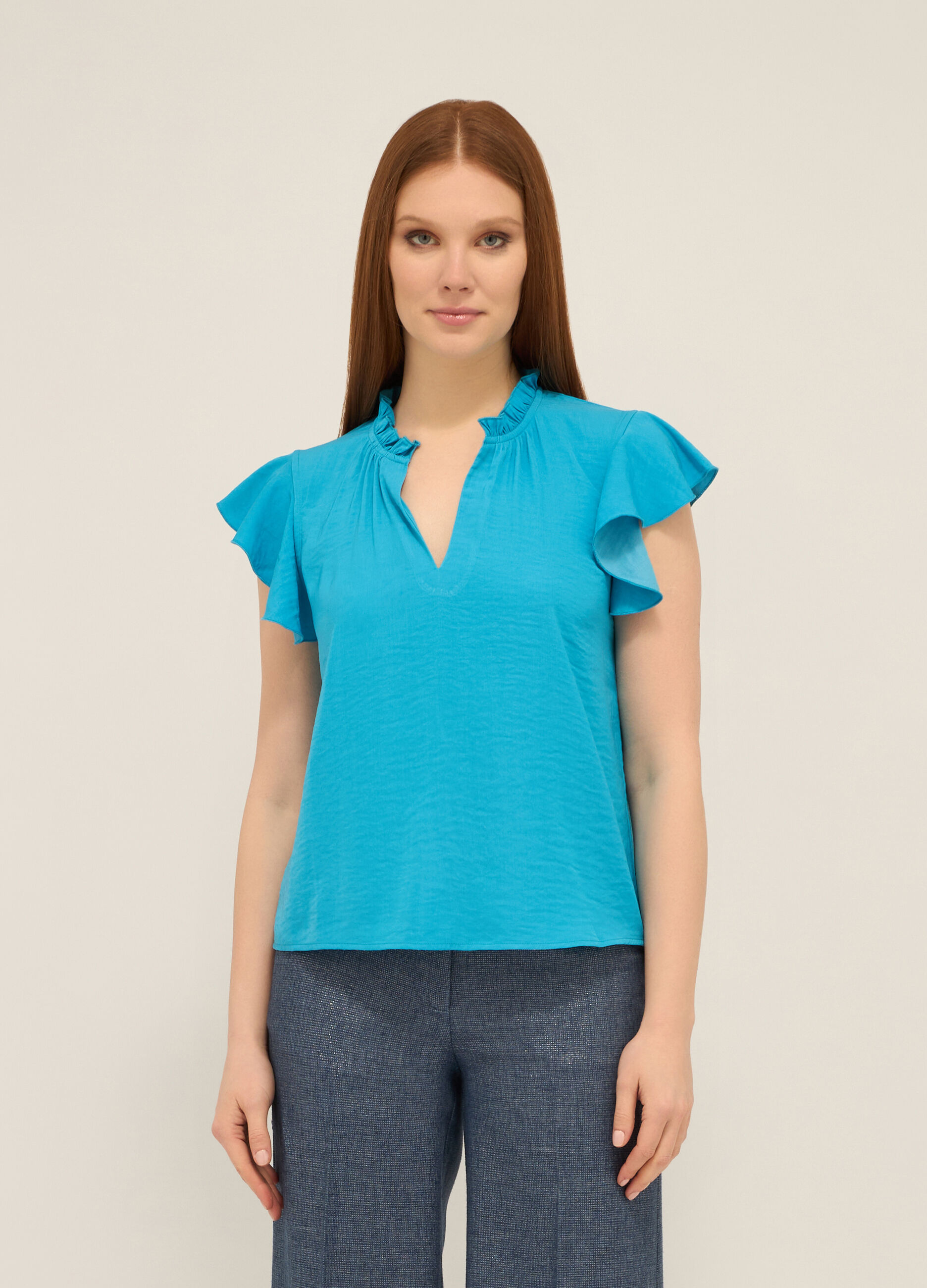 Blusa con rouches donna_0