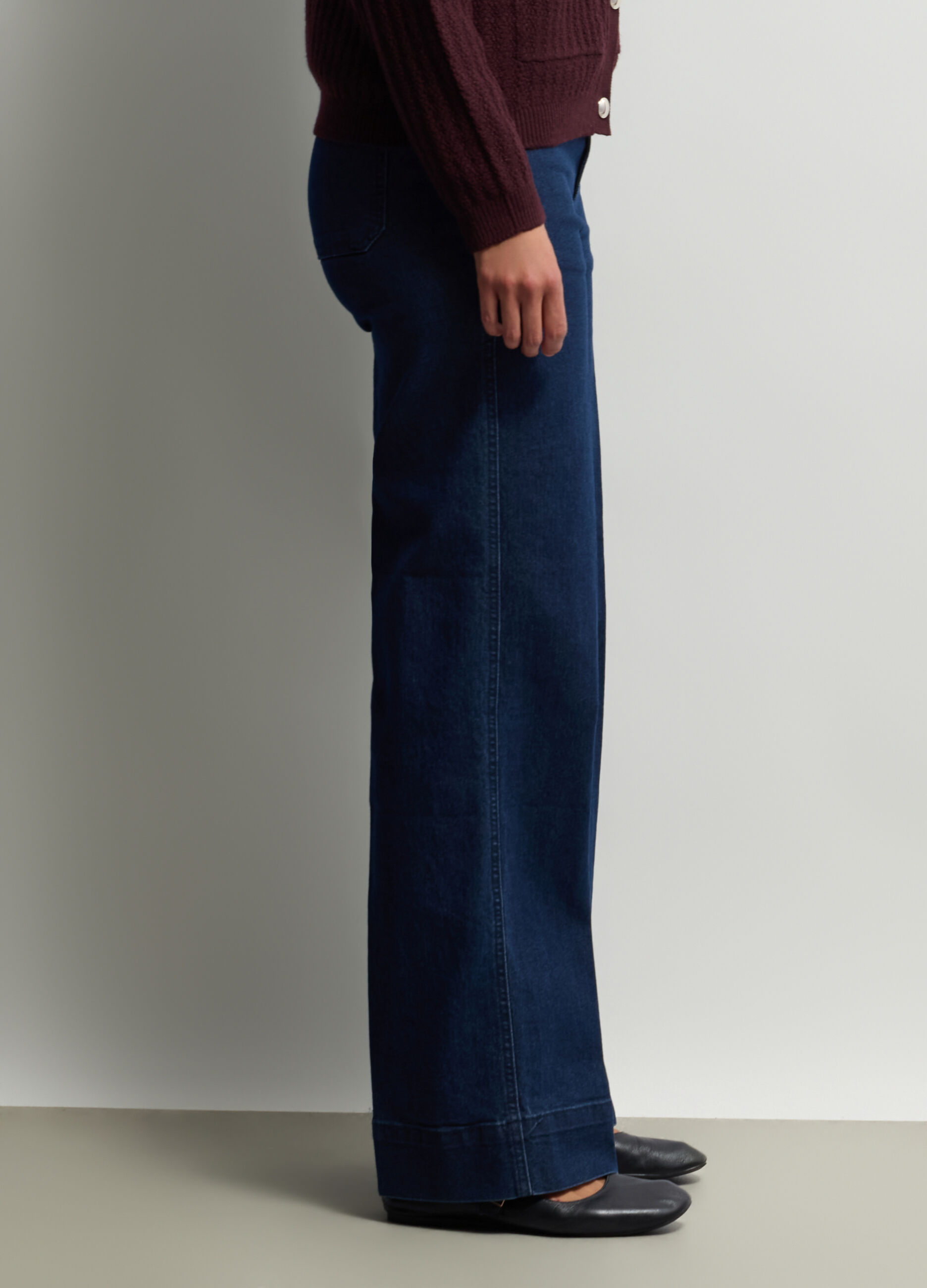 Pantaloni Straight Fit misto cotone stretch donna_1