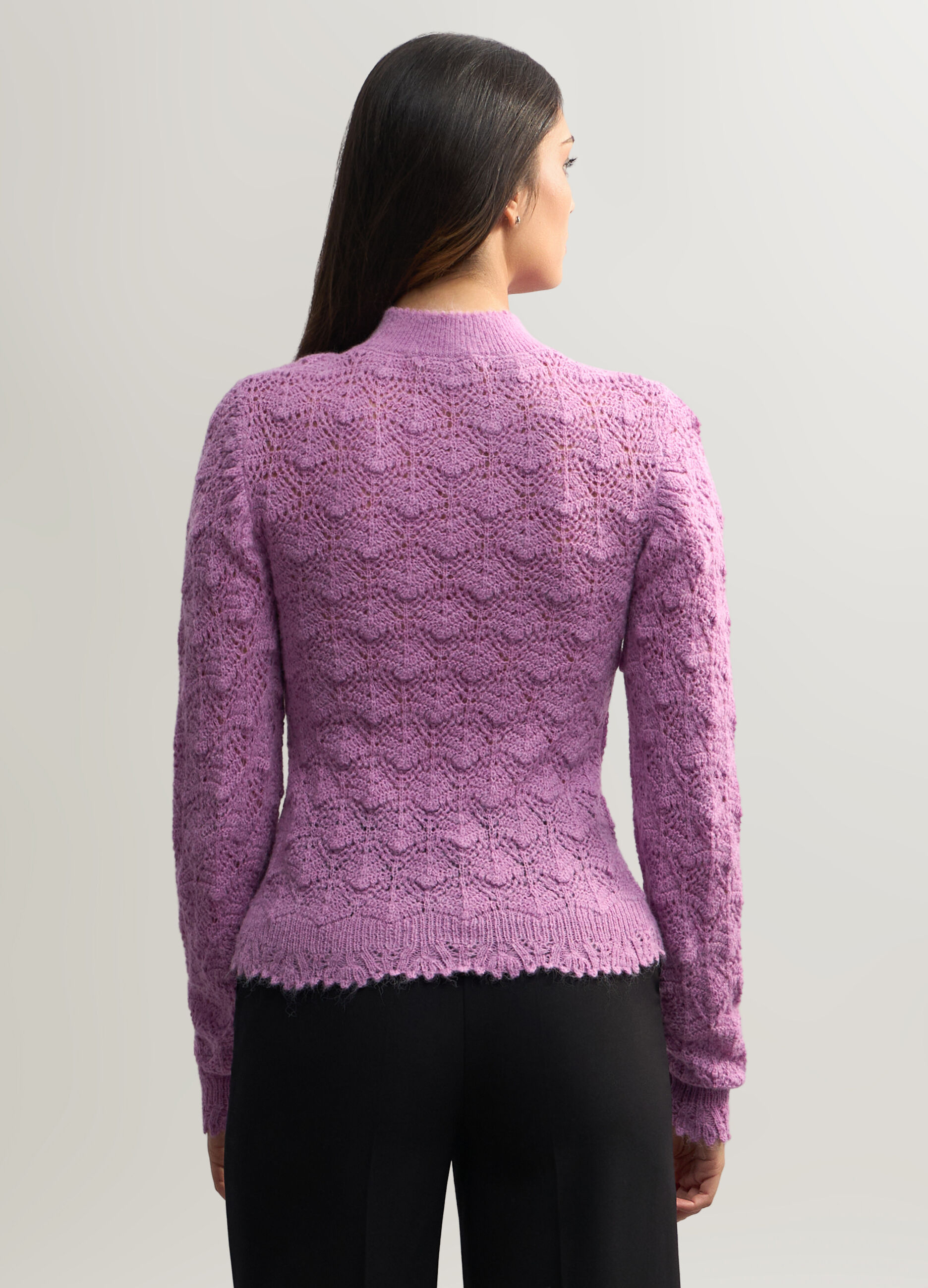 Maglia collo alto jaquard donna_1