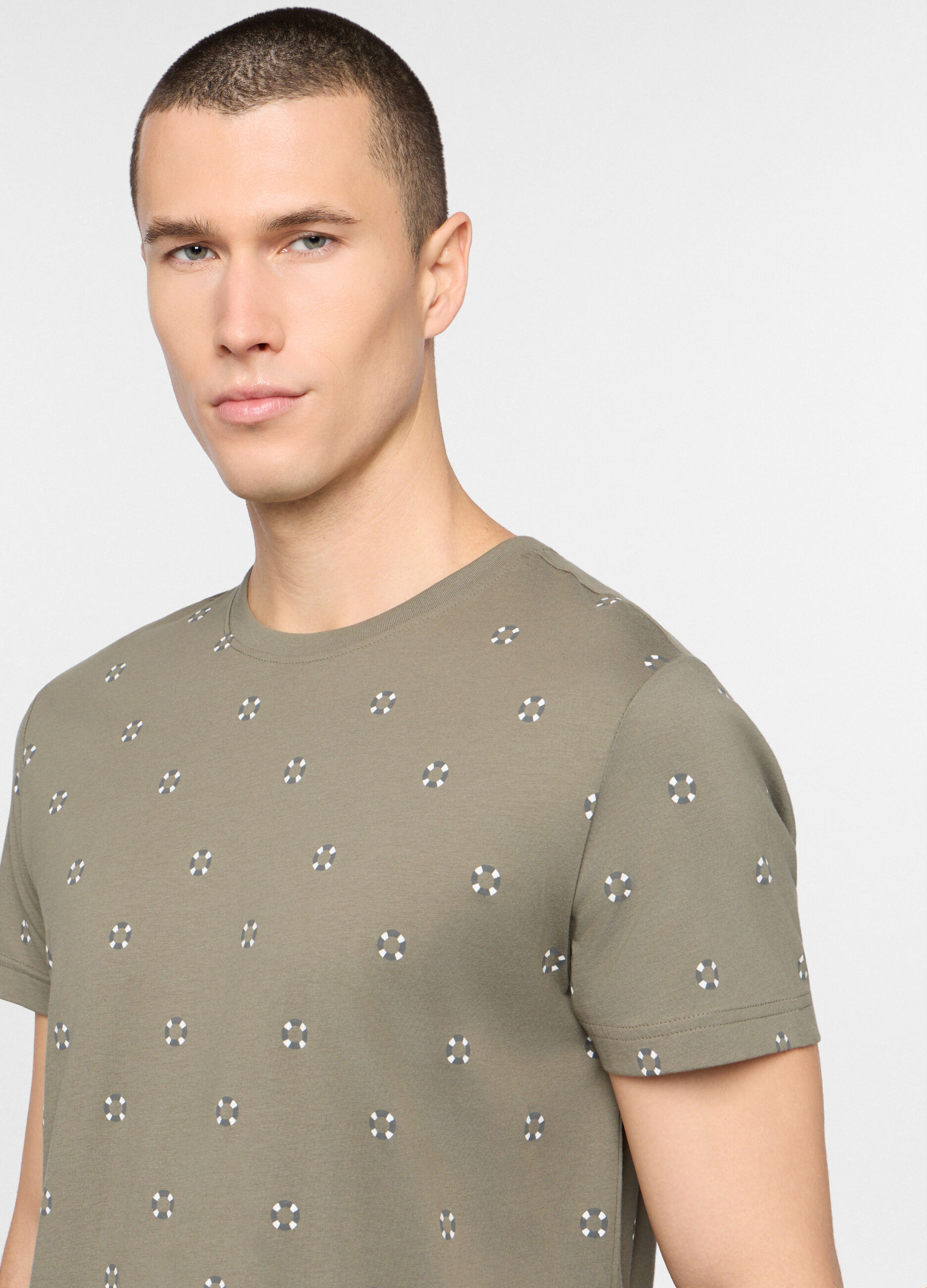 Pigiama corto in jersey di cotone con stampa uomo_2