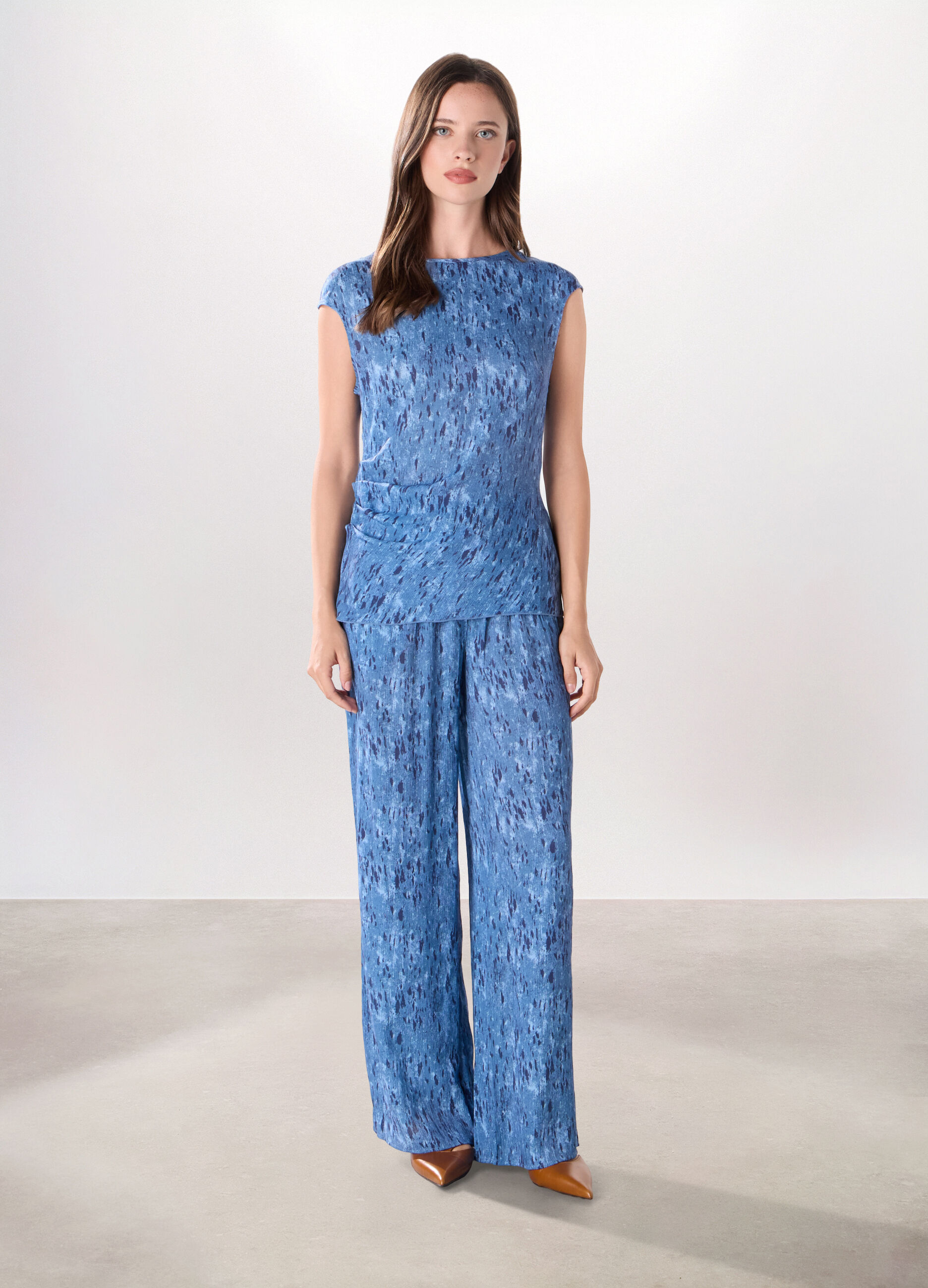 Pantaloni in misto viscosa donna_0