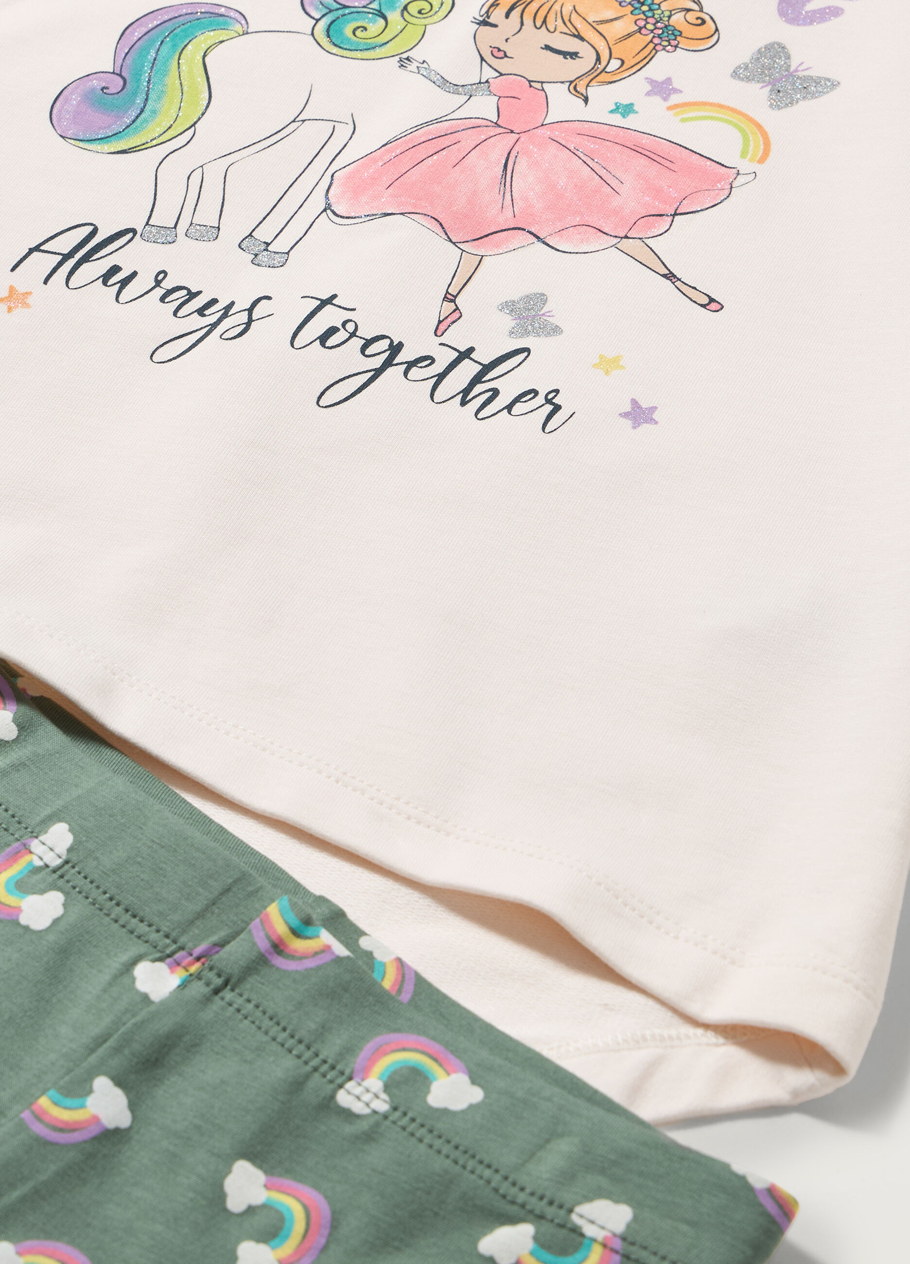 Jogging set in french terry stretch bambina_1