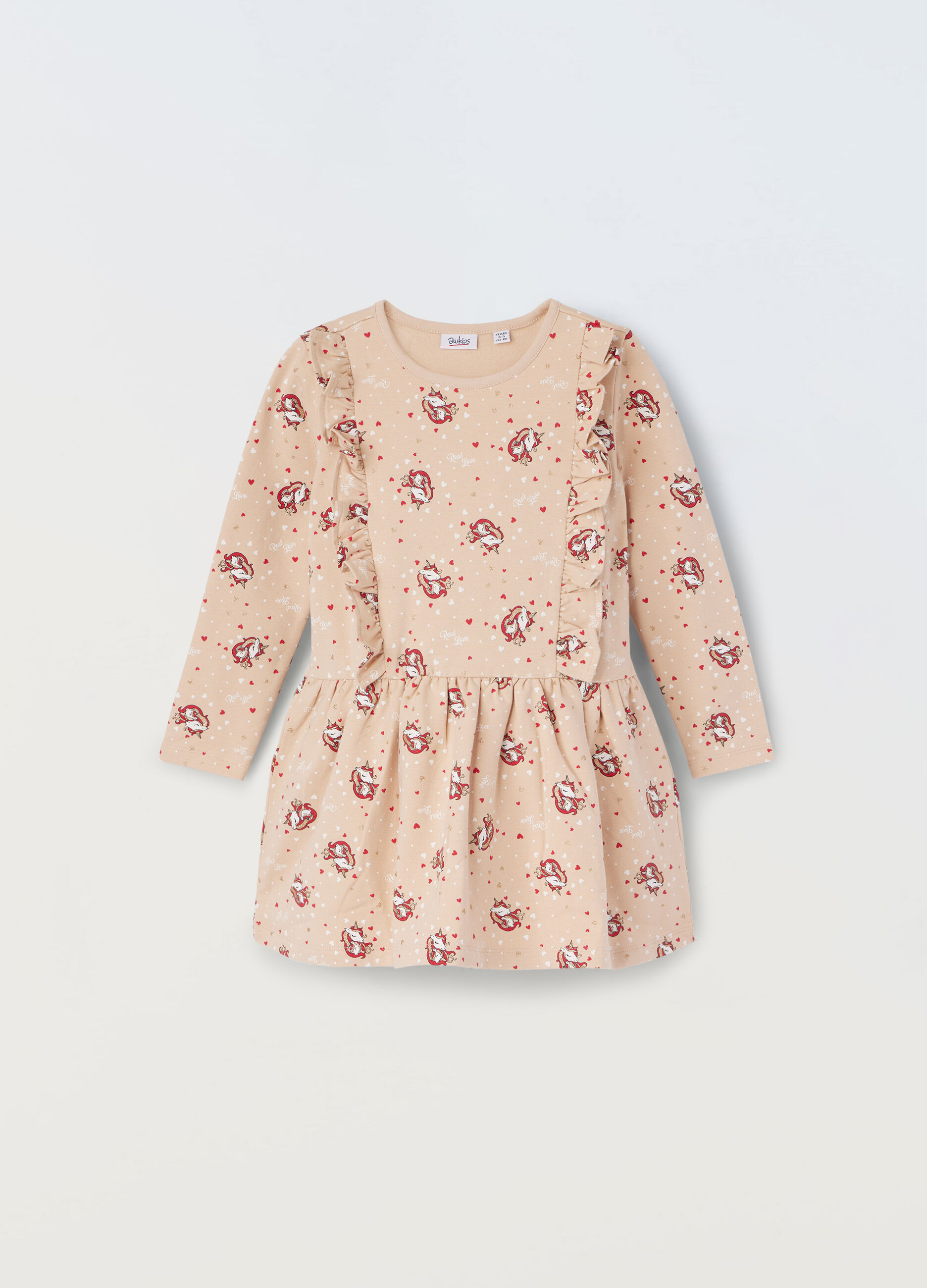 Vestito in french terry di cotone stretch bambina_0