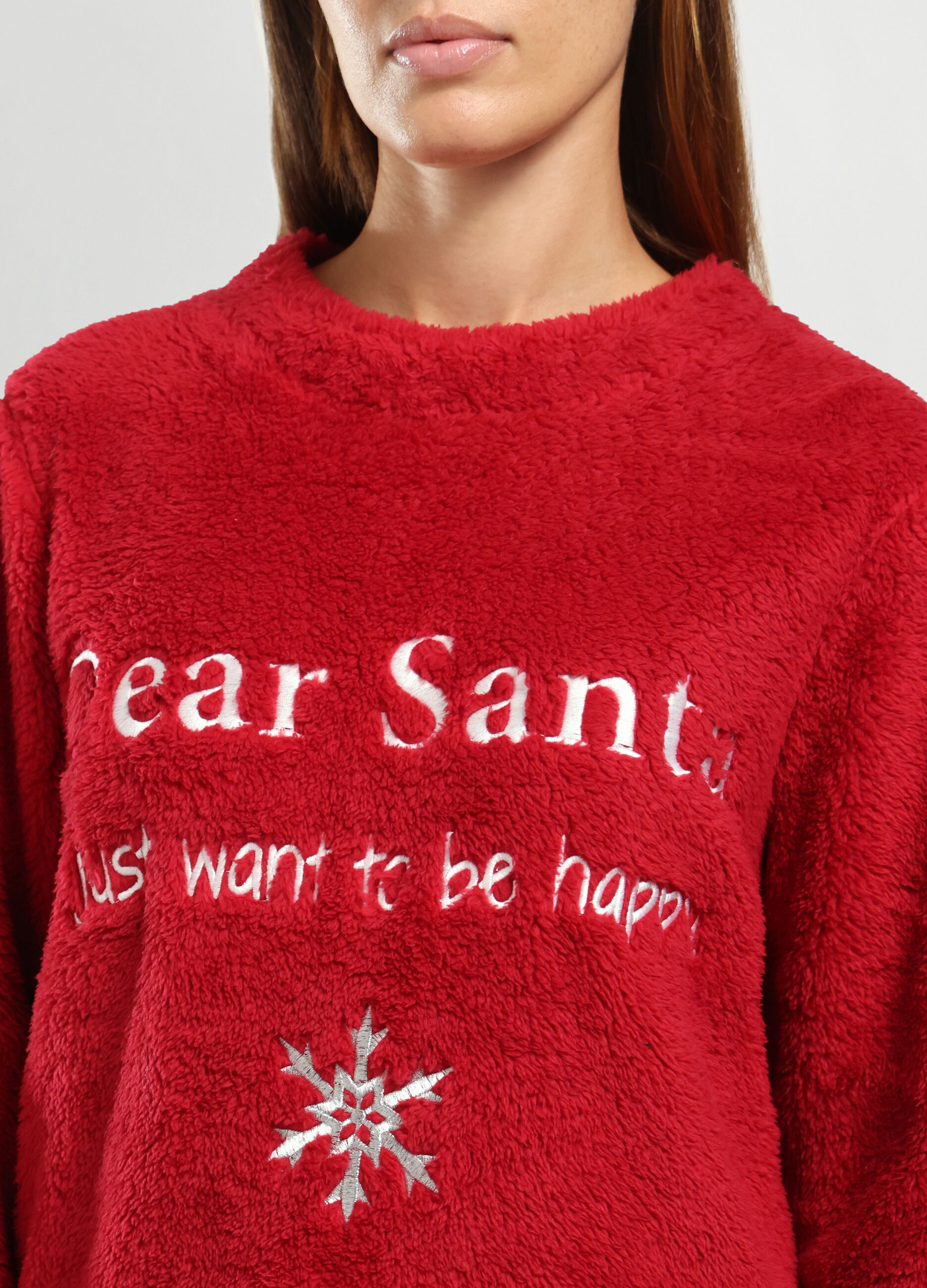 Maglia pigiama lungo effetto eco fur donna_2