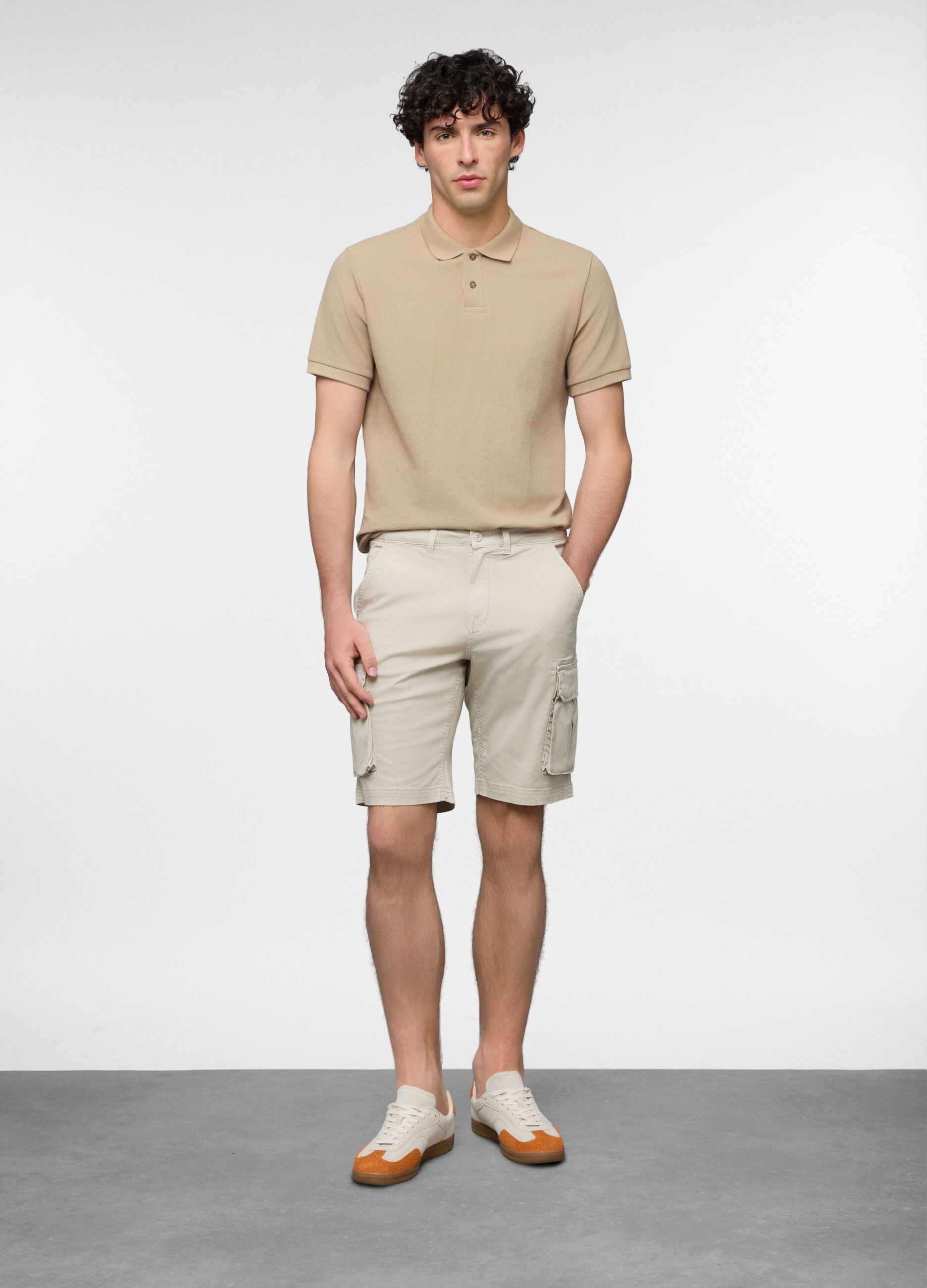 Bermuda cargo in cotone stretch uomo_0