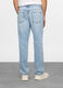Jeans regular fit in denim di cotone e lino uomo_1